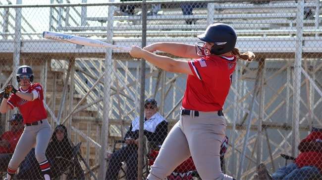 Jaeleigh Darnell hit three home runs and drove in six as the Blue Dragon softball team defeated Labette 4-2 and 6-0 on Tuedsay in Parsons. (Photo by Michelle Darnell)