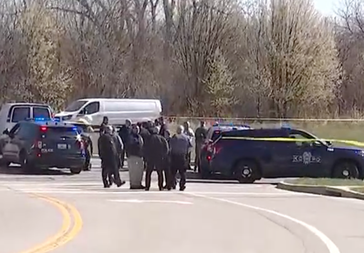 Police on the scene of the investigation -photo courtesy KCTV