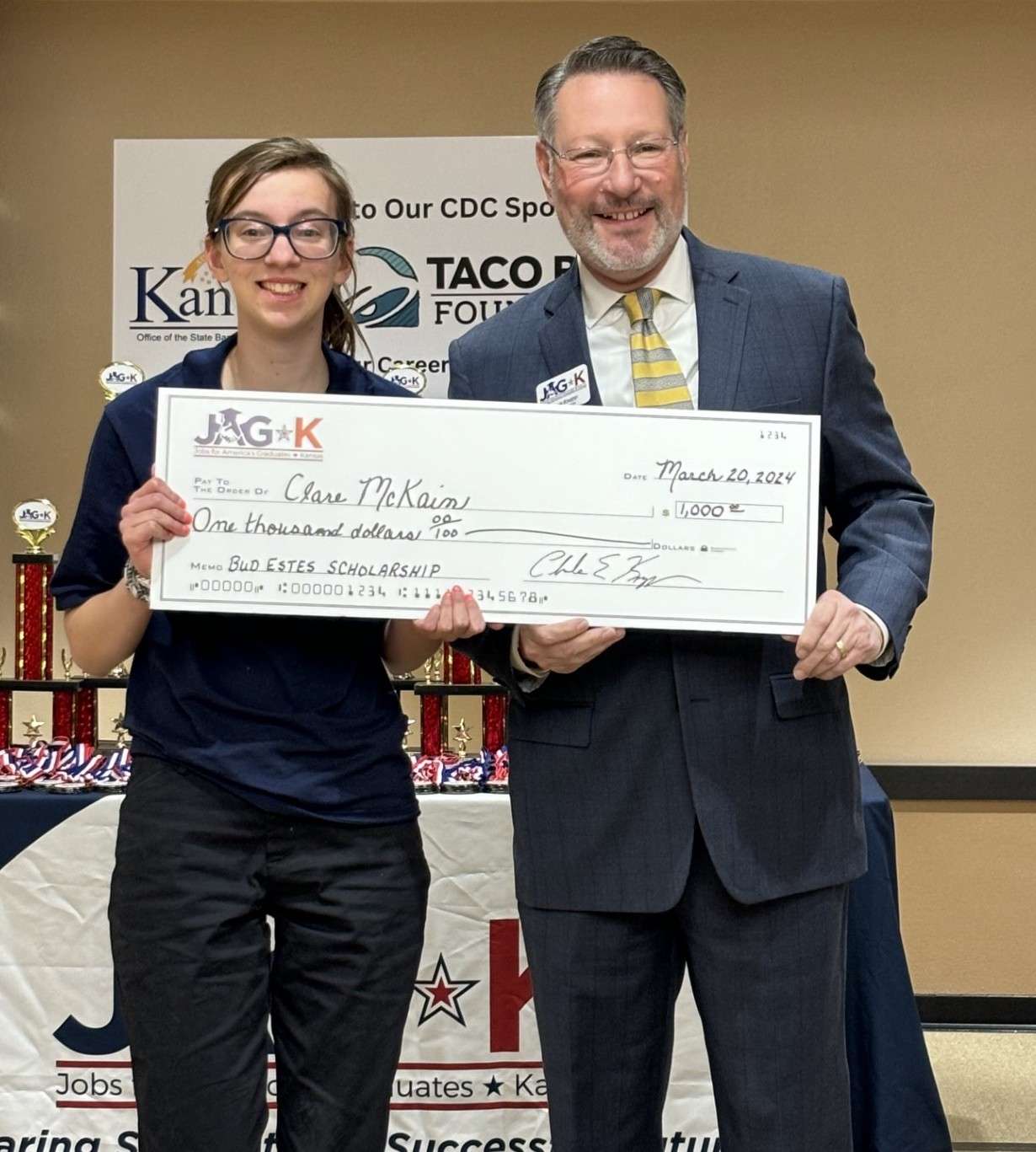 McKain and Knapp Estes Scholarship. Image Courtesy JAG-K