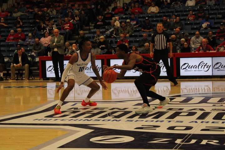 Sophomore guard Donyae May dribbles the ball down the court for Connors State. Connors State beat Salt Lake 67-61 on Tuesday, March 26, 2024. Photo by Emmie Boese