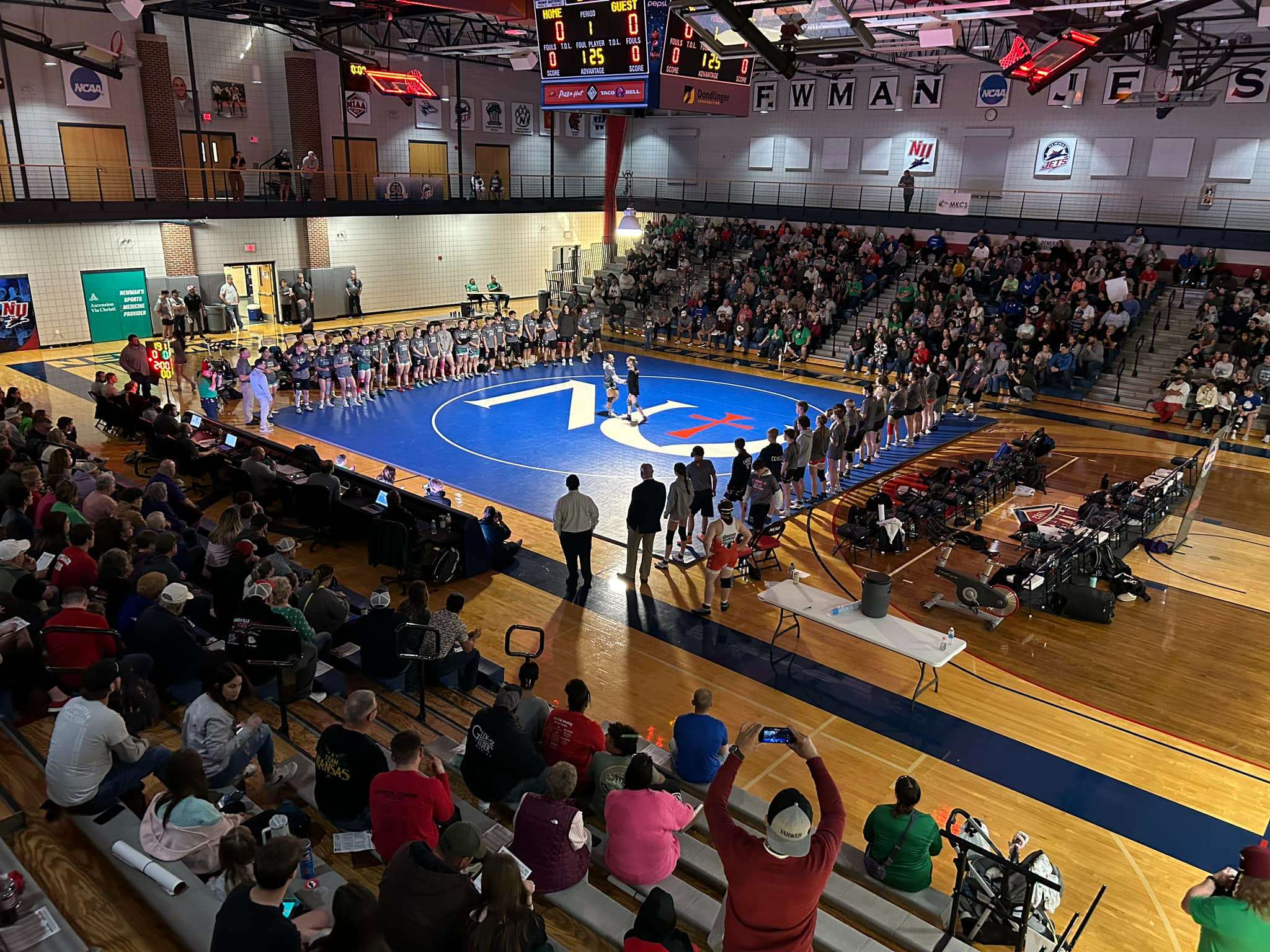 Crowd inside Fugate Gymnasium for the KWCA Kansas Shrine Duals