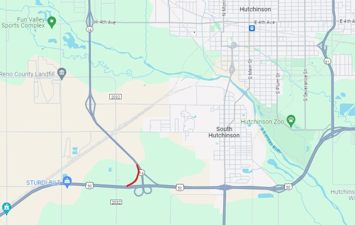 K14 and US 50 ramp-Graphic Courtesy KDOT