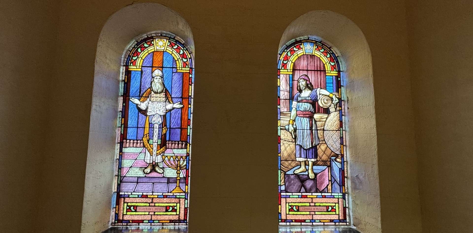 Nineteen stained-glass windows inside the Greystone Building, 2015 Lakin Ave. in Great Bend, have been fully restored. The future event space was the winner of the Ignite Rural Business Competition last October.