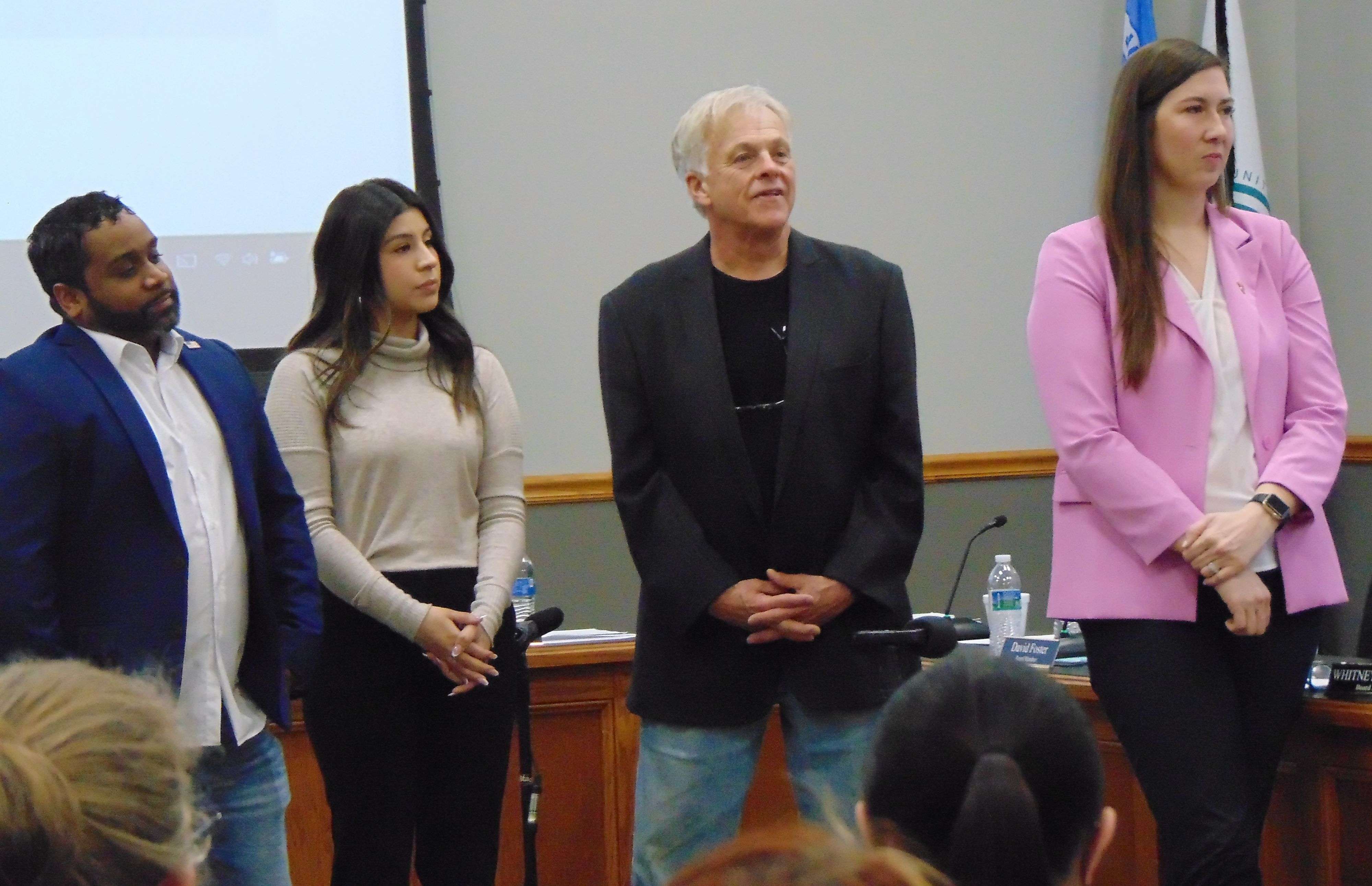 St. Joseph School Board&nbsp; members (l to r) David Foster, Isaura Garcia, Kenneth Reeder, and Whitney Lanning/file photo