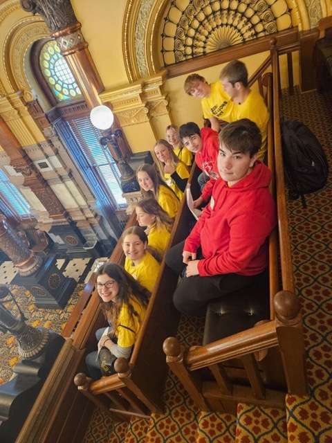 Barton County students, representing #ZeroReasonsWhy, participated in Youth Mental Health Advocacy Day at the State Capitol.