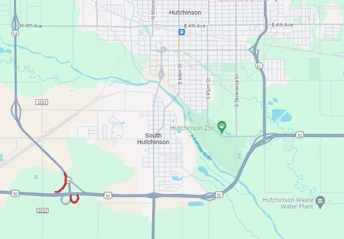 K-14 and U.S. 50 ramp work continues. Image Courtesy KDOT.