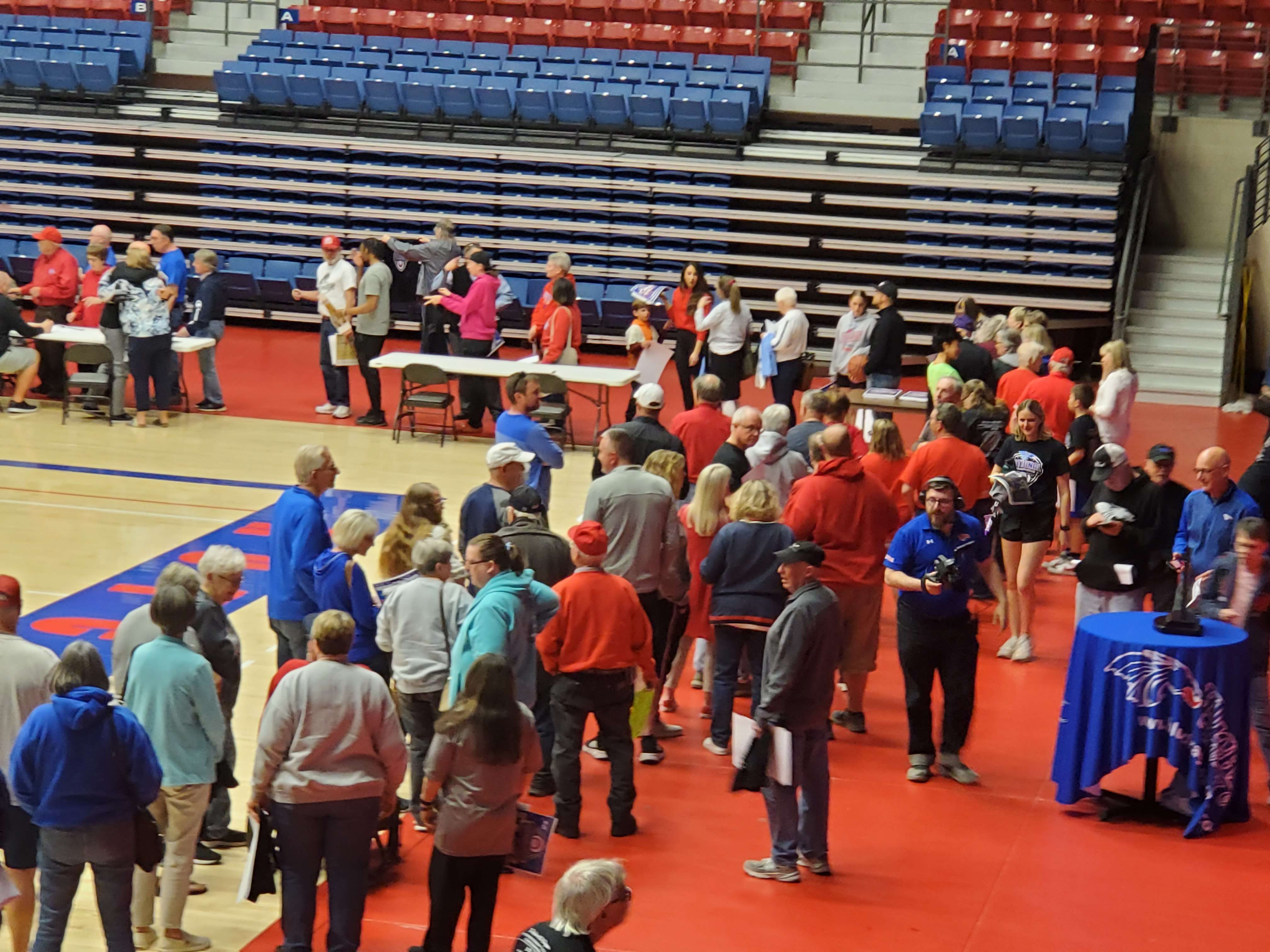 Community members were able to receive autographs from the players and coaching staff at the national championship celebration on Tuesday at the Sports Arena. (Photo Daren Dunn)