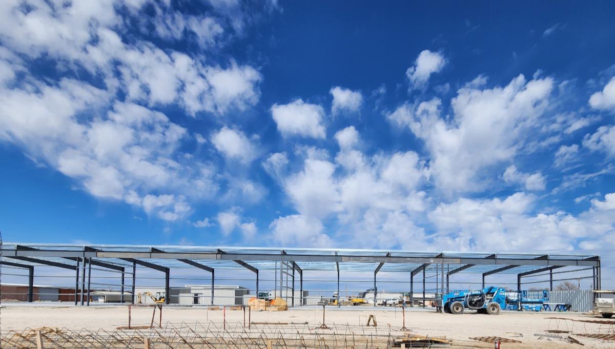 Hangar project underway near airport terminal. <b>Photo Courtesy Tim Unruh</b>
