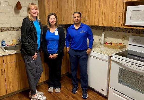 Pictured left to right: Megan Waldren, Alta Hawkins, and Dr. Utakarsh “Sammy” Malge. Photo Courtesy Wesley Towers.