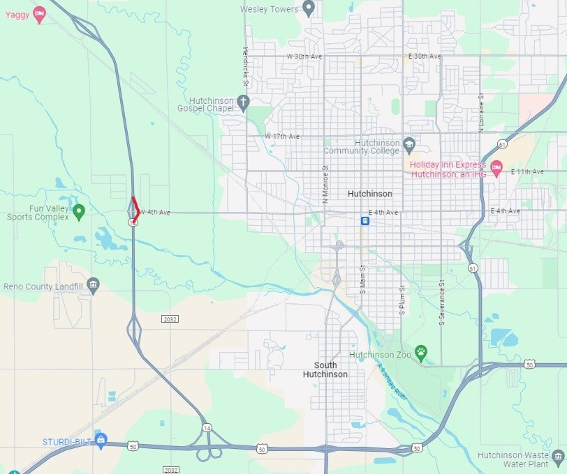 Ramps at K-14 and 4th will be closed starting April 22. Graphic courtesy KDOT.