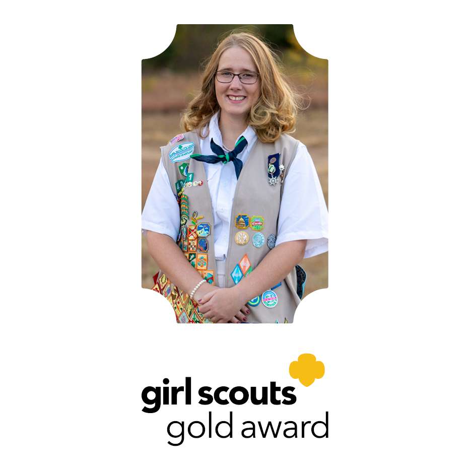 Kaley M. from Haven won a scholarship from the Girl Scouts of Kansas Heartland. Photo taken by Andrea Schrag Photography.