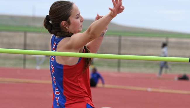 Sophomore Liberty Limon finished second in the FHSU Alex Francis Classic in the women's high jump and qualified for nationals at 5 feet, 4 1/2 inches. (Photo courtesy Ryan Prickett/FHSU Media Relations)