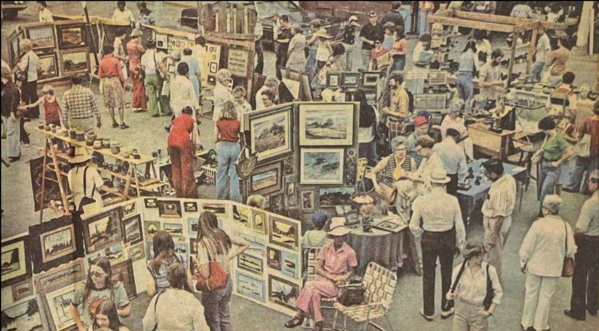 The Annual Outdoor Art Fair (now called the Hutchinson Art Fair) in 1977. Photo Courtesy Hutchinson Art Association.