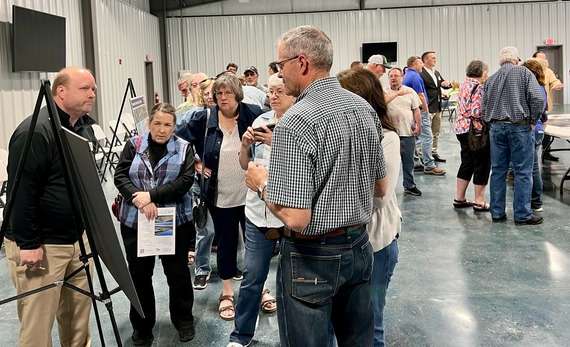 KDOT held a meeting in Newton on Thursday, May 2 to talk about the U.S. 50 and Meridian interchange. Photo Courtesy City of Newton.