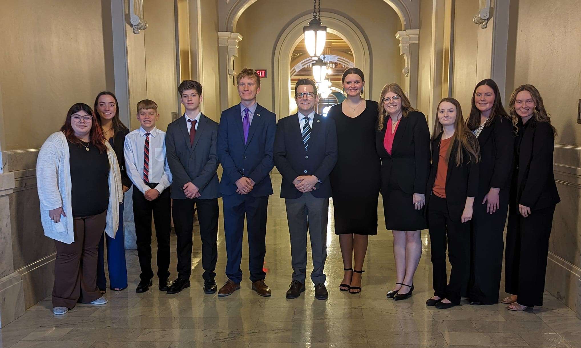 Cardinal 4-H members and other 4-Hers from the Central Kansas District met with Senator J.R. Claeys as part of Citizenship In Action.<b> Images Courtesy Cardinal 4-H</b>