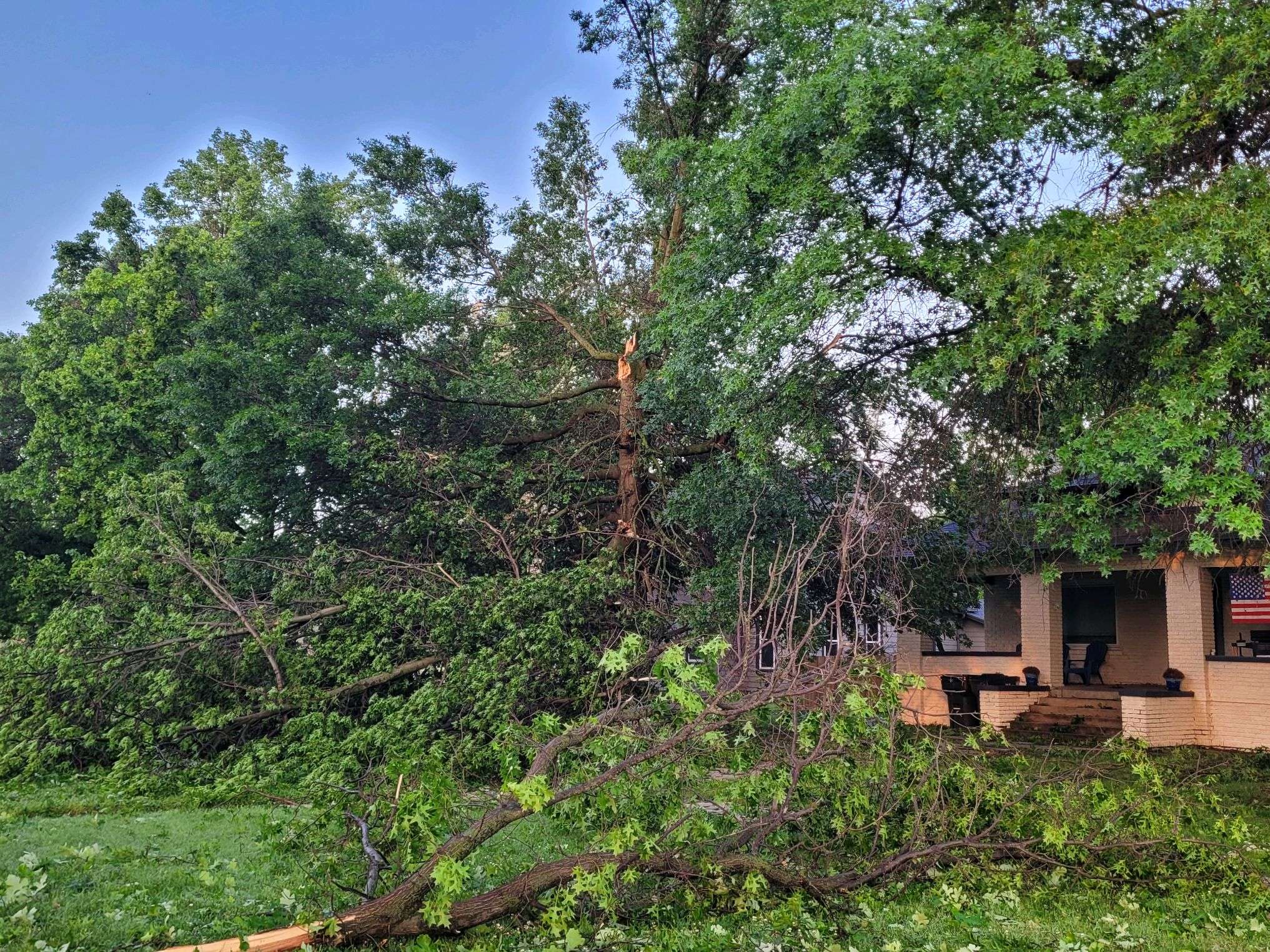 Harvey County authorities are out assessing damage in Halstead Monday, May 20, 2024. Photo courtesy Harvey County Emergency Management.