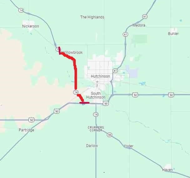 A K-14 patching project continues after Memorial Day. Image courtesy KDOT.
