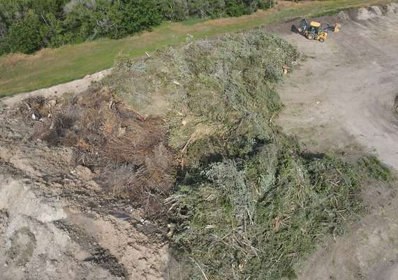 The City of Newton has a burn pile near Centennial Park. Image Courtesy City of Newton.