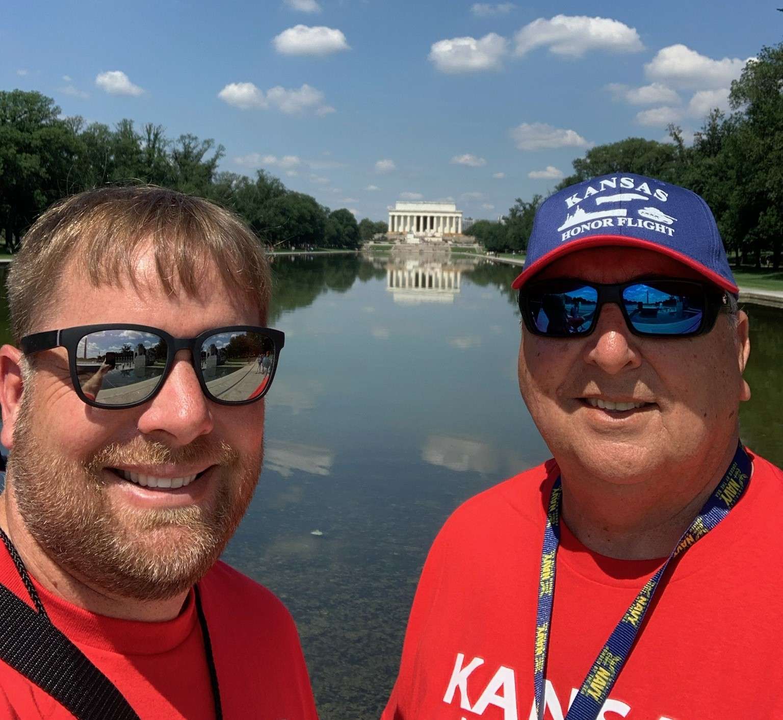 Logan (left) and Rick Garrett recently traveled to Washington, D.C. as part of the Kansas Honor Flight program.