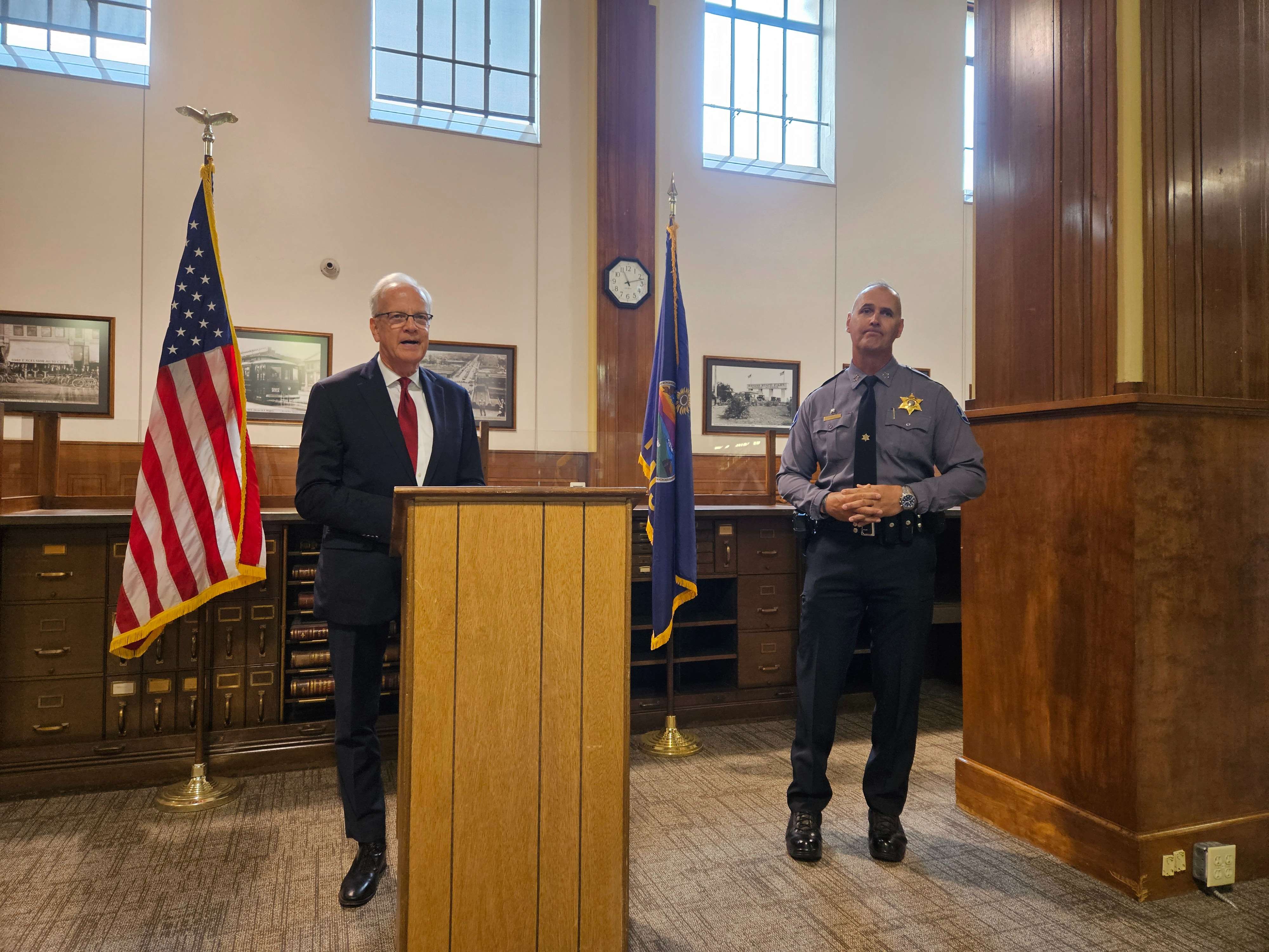 U.S. Senator Jerry Moran and Reno County Sheriff Darrian Campbell-Photo by Nick Gosnell