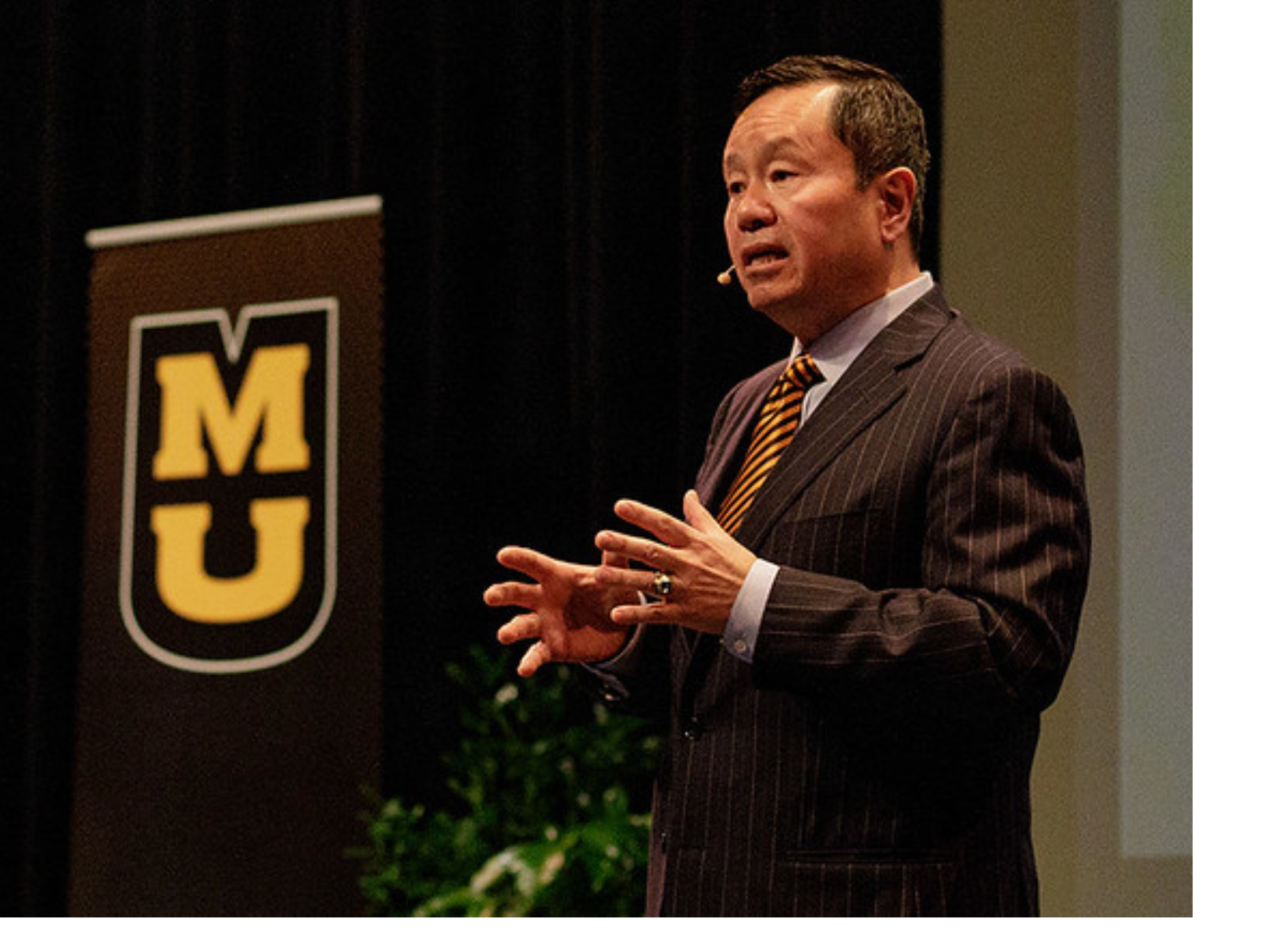 University of Missouri President Mun Y. Choi gave his State of the University Address in March 2022 (photo courtesy of the University of Missouri).