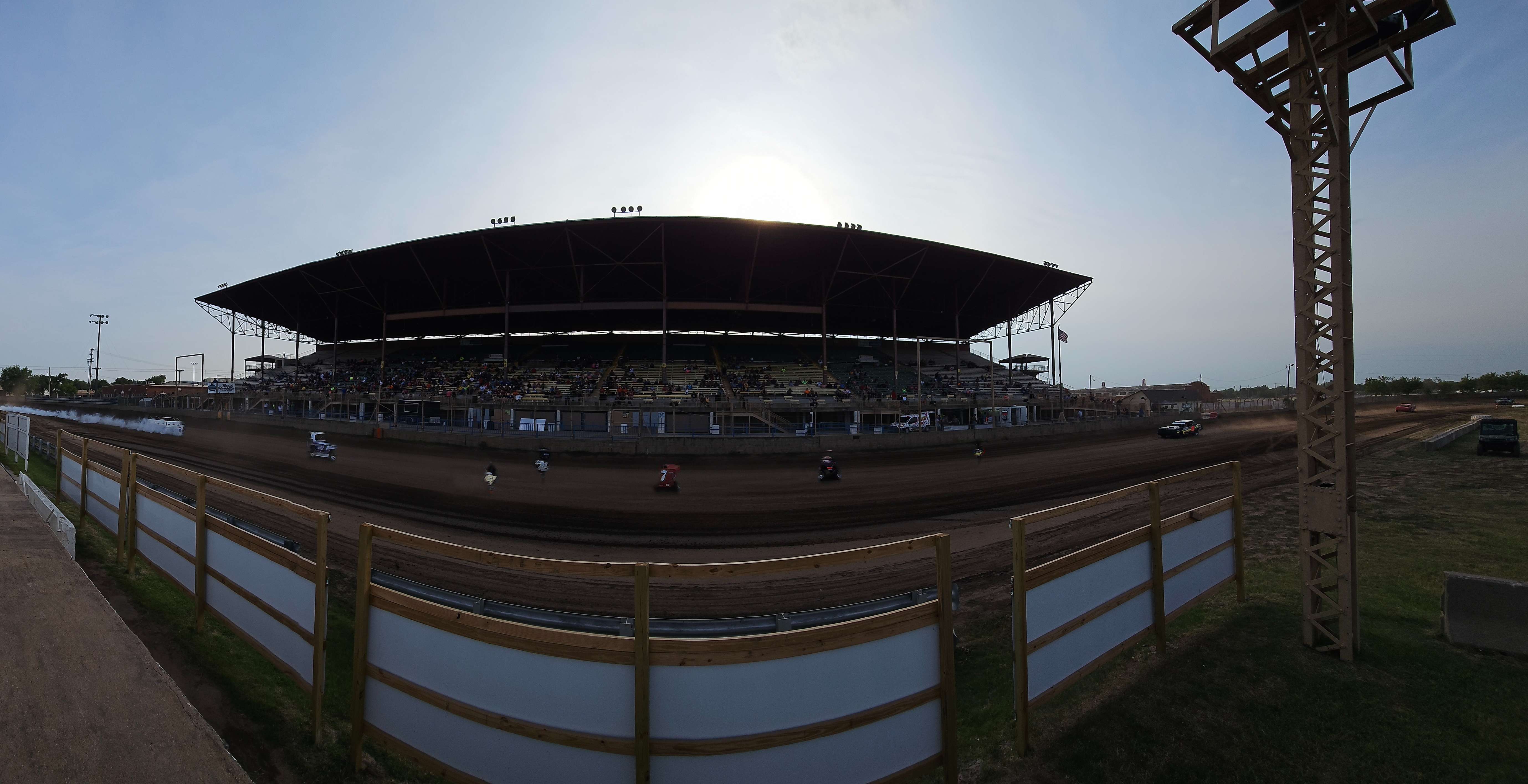 A panoramic view of the stands at the Kansas State Fairgrounds on Friday, July 19, 2024. Photo by Nick Gosnell.