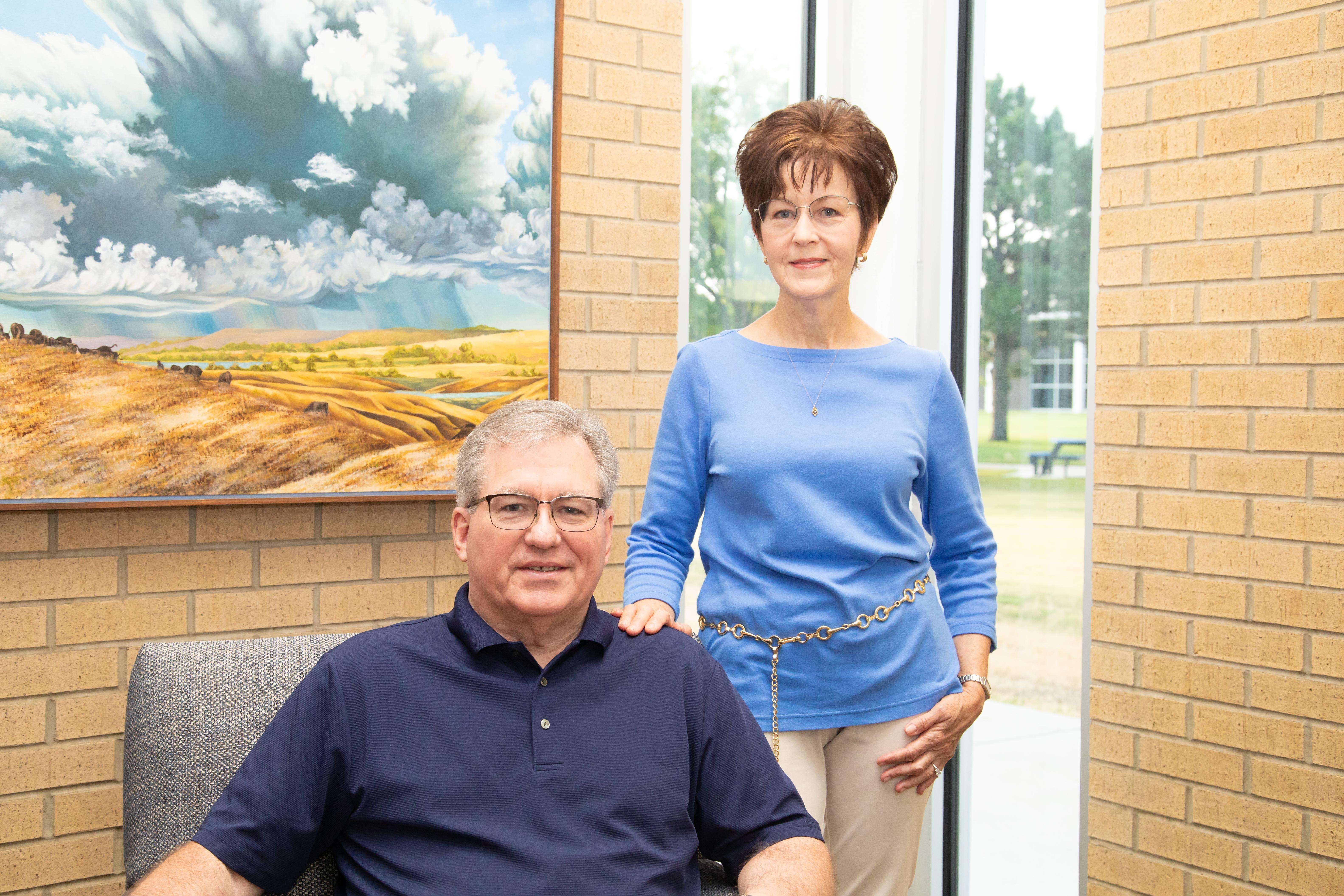 Old Bill Honorees Barry and Monica Bowers pose for a photo on the Barton County campus.