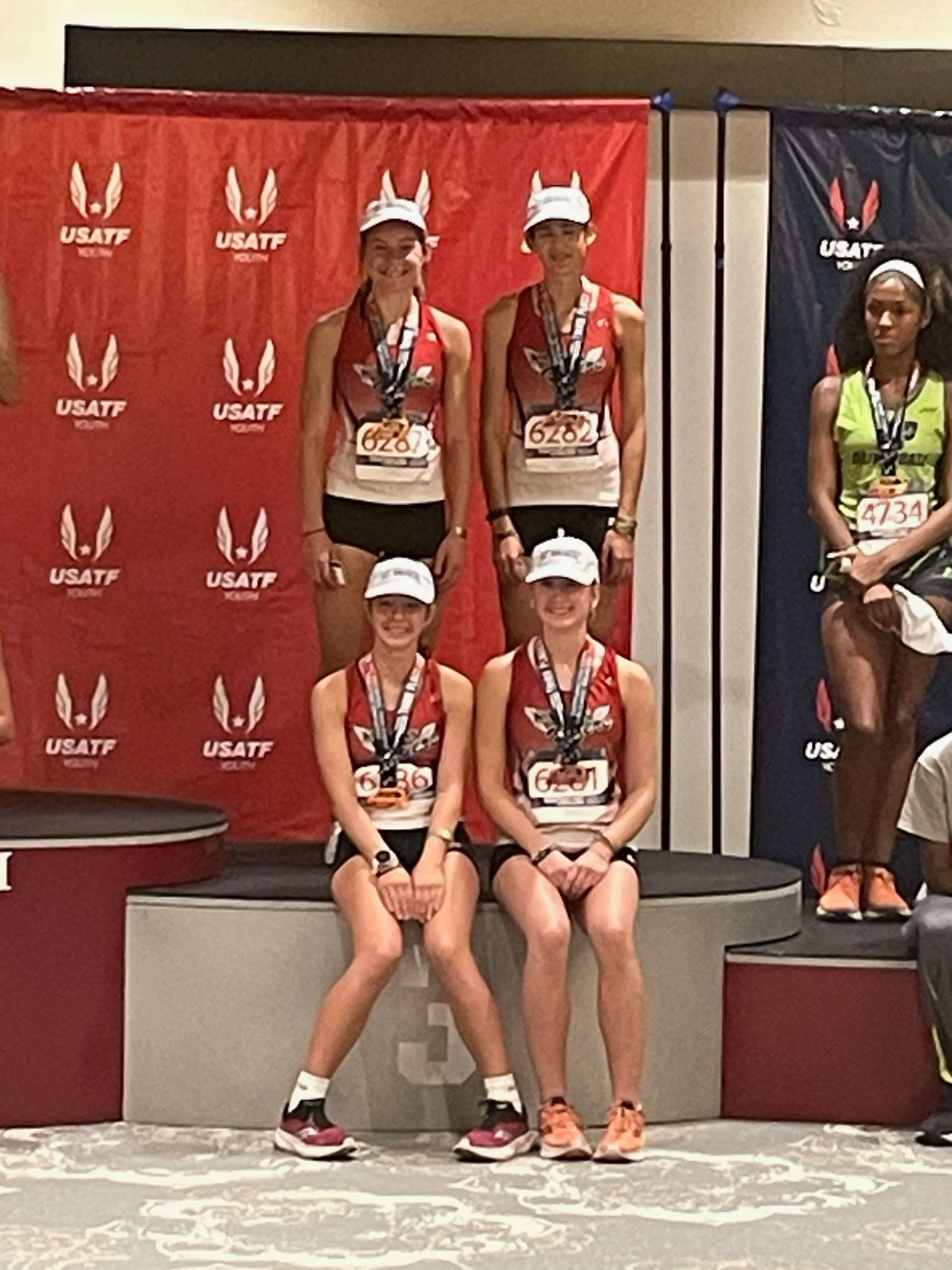 The 4x8 team finished third at the Junior National Olympics at Texas A&amp;M in July.