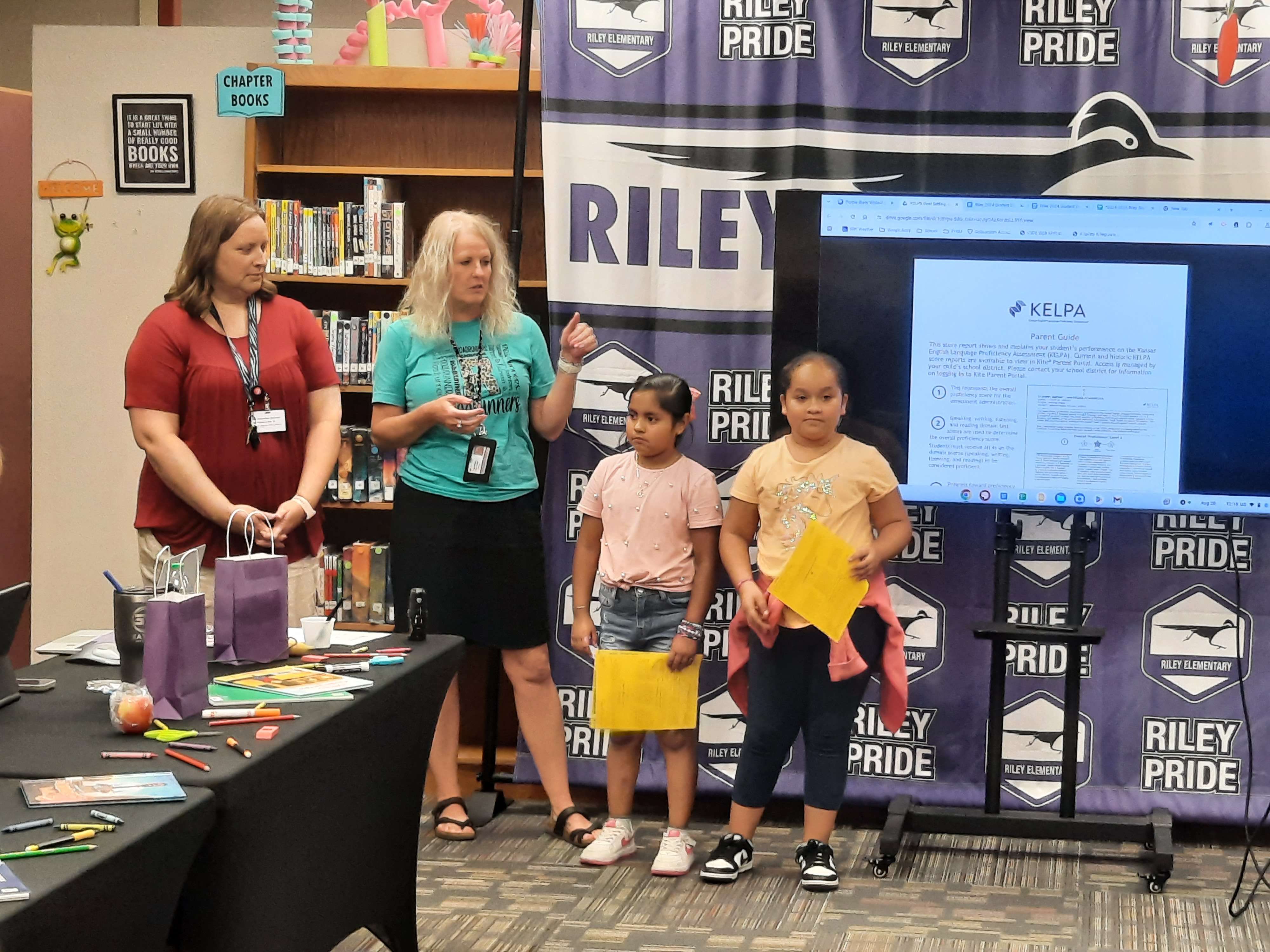 Teachers Kelsey Scheuerman (left) and Traci Miller are a driving force of KELPA test success at Riley Elementary School in Great Bend.