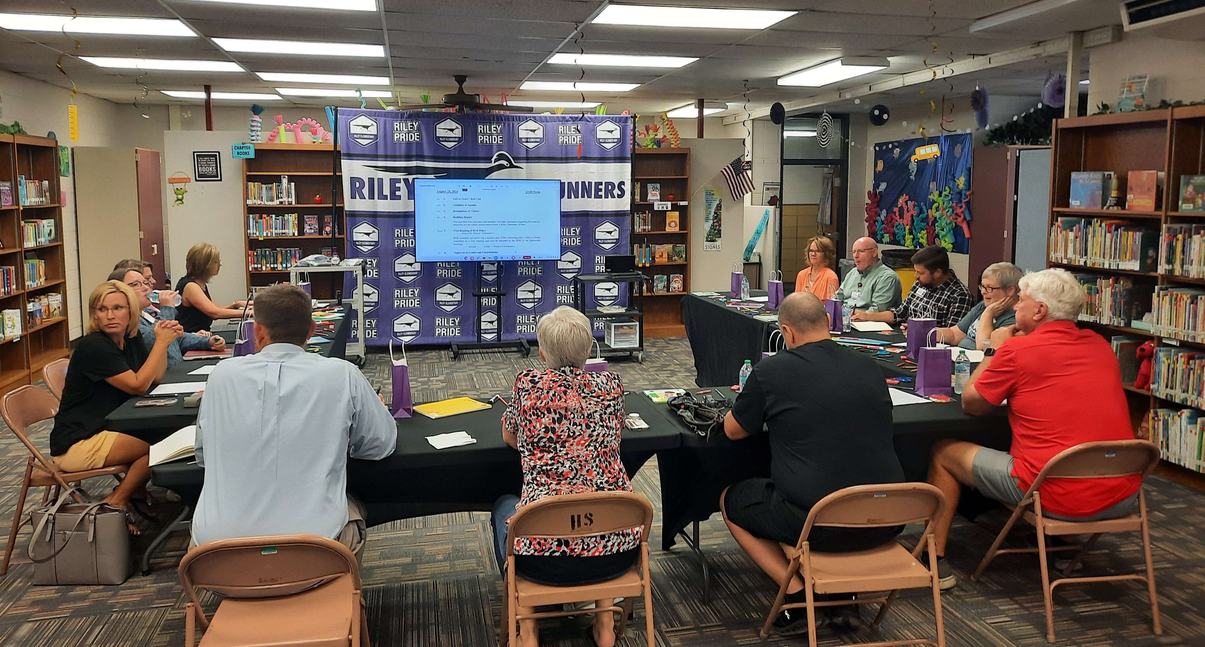 The USD 428 Board of Education held its first school luncheon of the year at Riley Elementary last Wednesday.