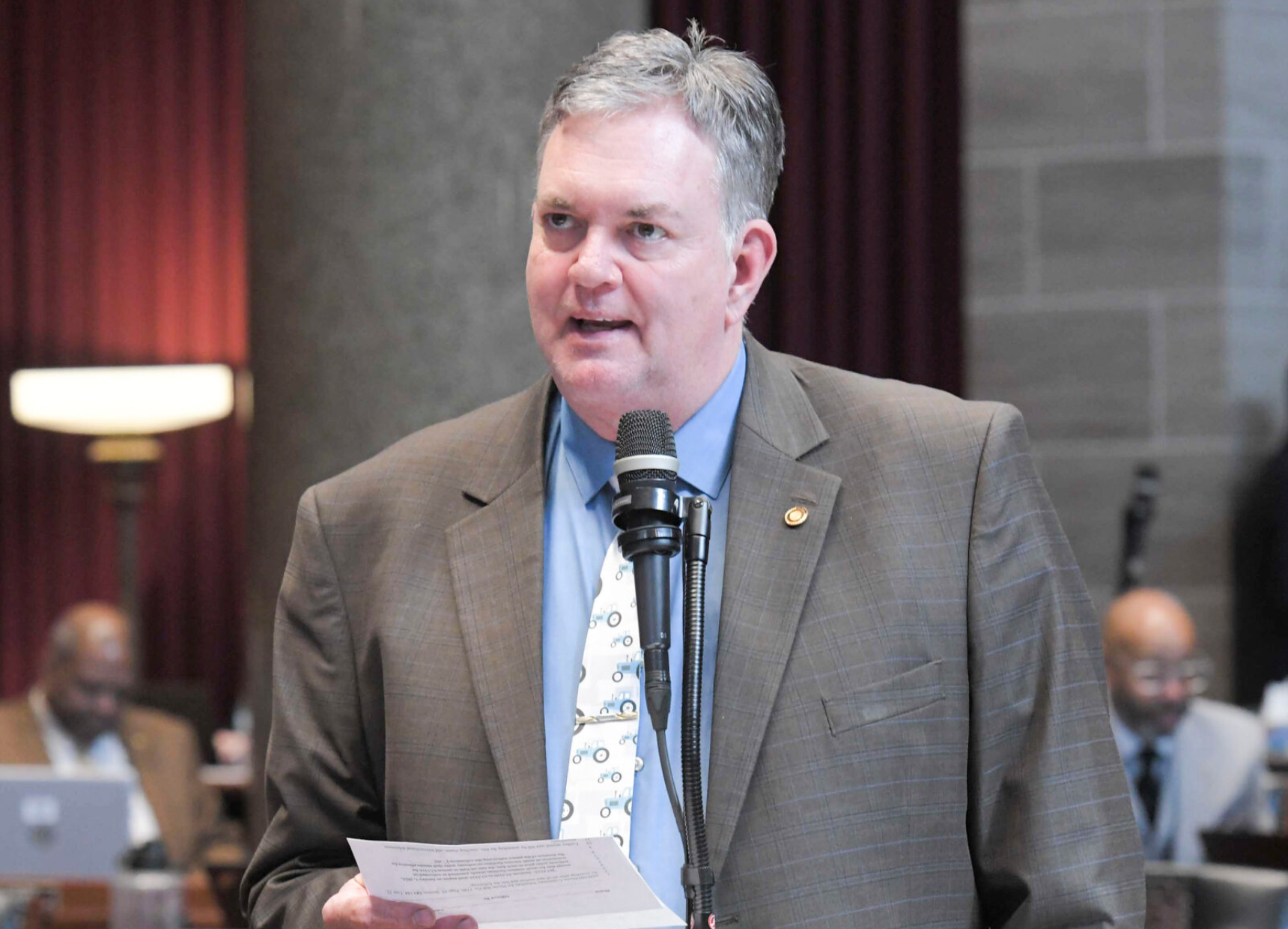  State Rep. Jeff Farnan, a Republican from Stanberry, speaks in the Missouri House during the 2024 legislative session. A well-funded group sought to oust him from his seat with attack ads during the primary election (Tim Bommel/Missouri House Communications).