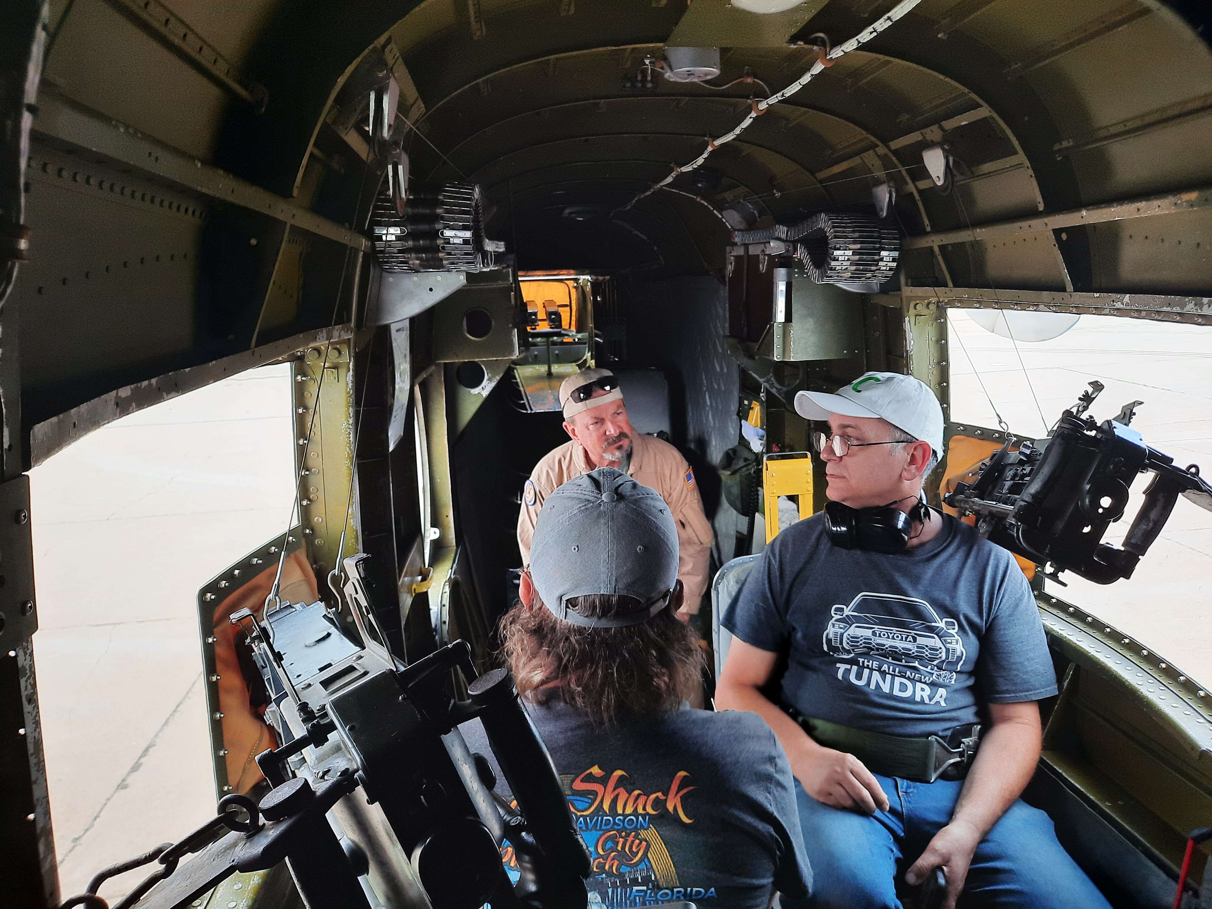 Space was tight in the back of the low-altitude bombing B-25.