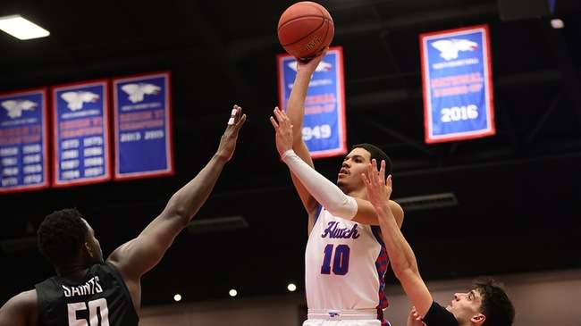 Mikhail Abdul-Hamid and the No. 23 Blue Dragons take on the Barton Cougars at 7:30 p.m. Wednesday at the Sports Arena. (Paityn Kaminkow/Blue Dragon Sports Information)