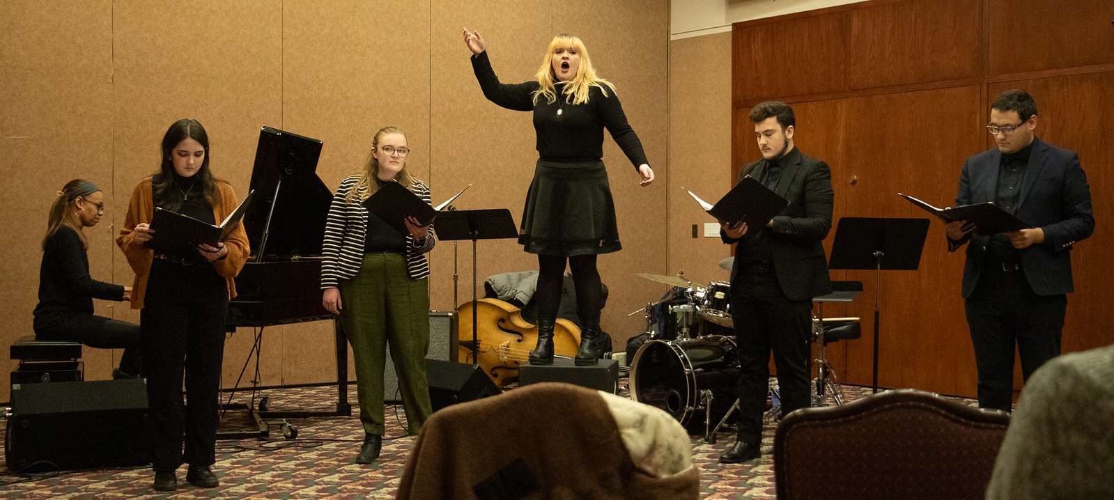 Chadron State College students and faculty perform an MLK Jr jazz concert in the Student Center Jan. 16, 2024. (Photo by Tena L. Cook/Chadron State College)
