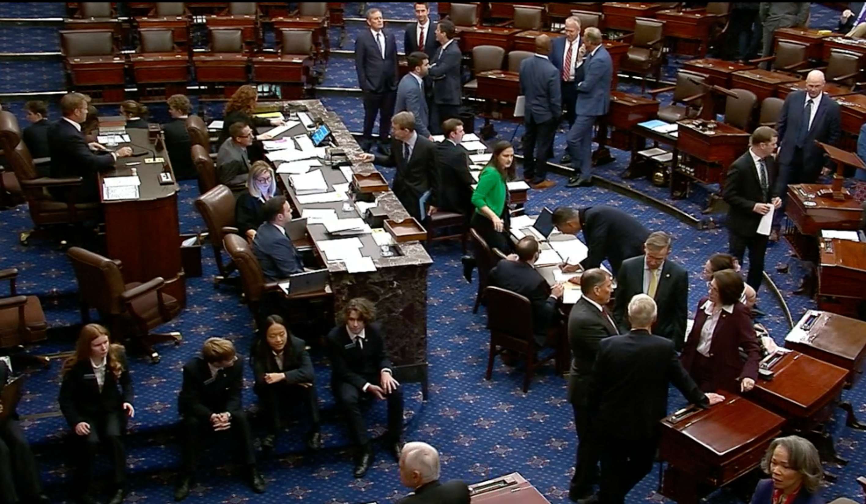 Counting votes in the Senate on Wednesday-image courtesy CSPAN