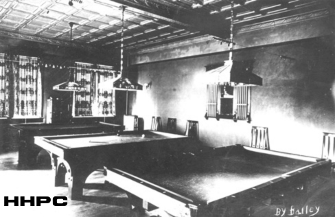 Elks Home Billiard Room - S.W. Cor. 2nd &amp; Walnut - c. 1907 (by Bailey). Courtesy of the Conard-Harmon Collection.