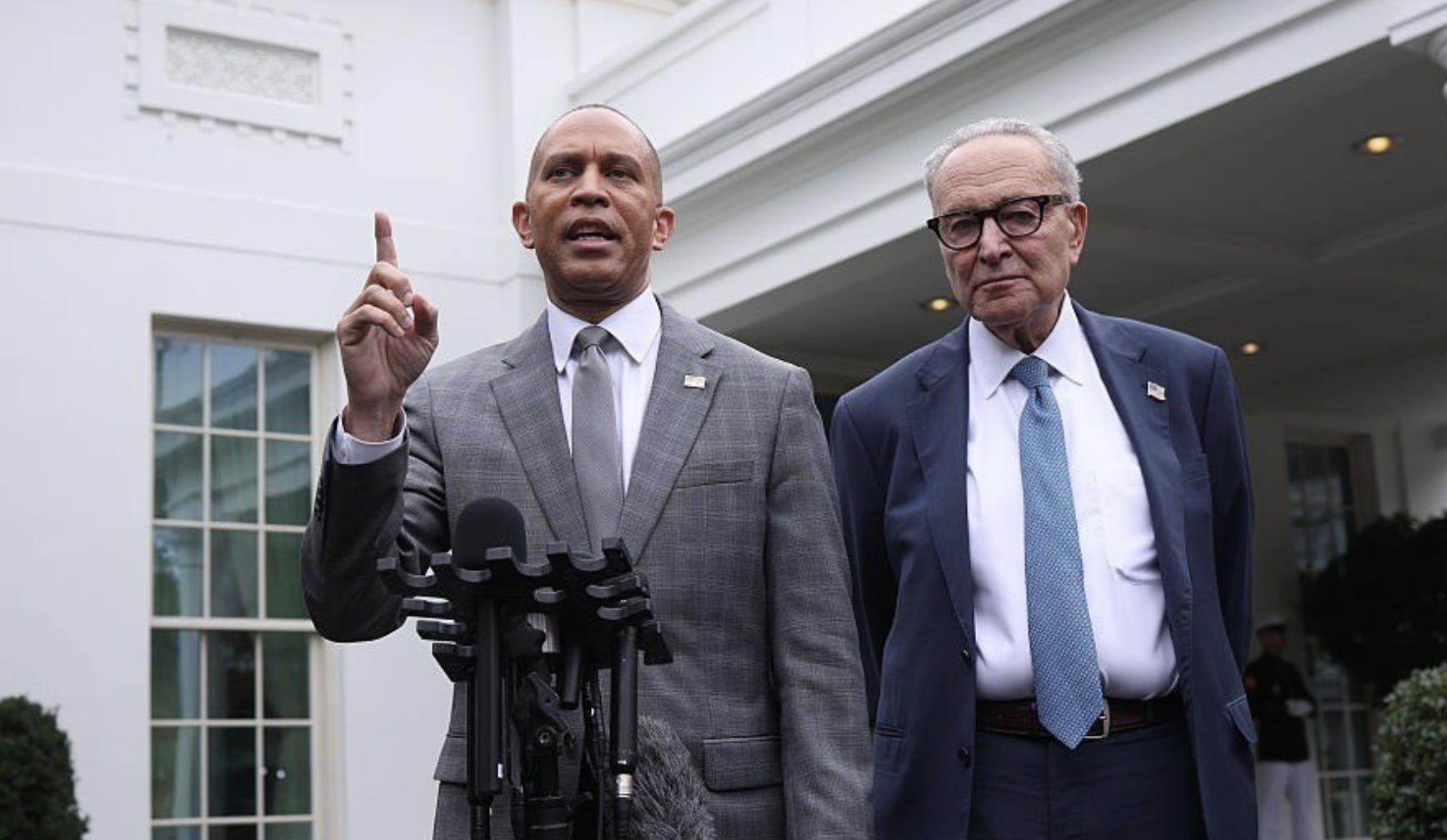 House Minority Leaker Jeffries and Senate Minority Leader Schumer following their Oval Office meeting this week-image courtesy Jeffries' office