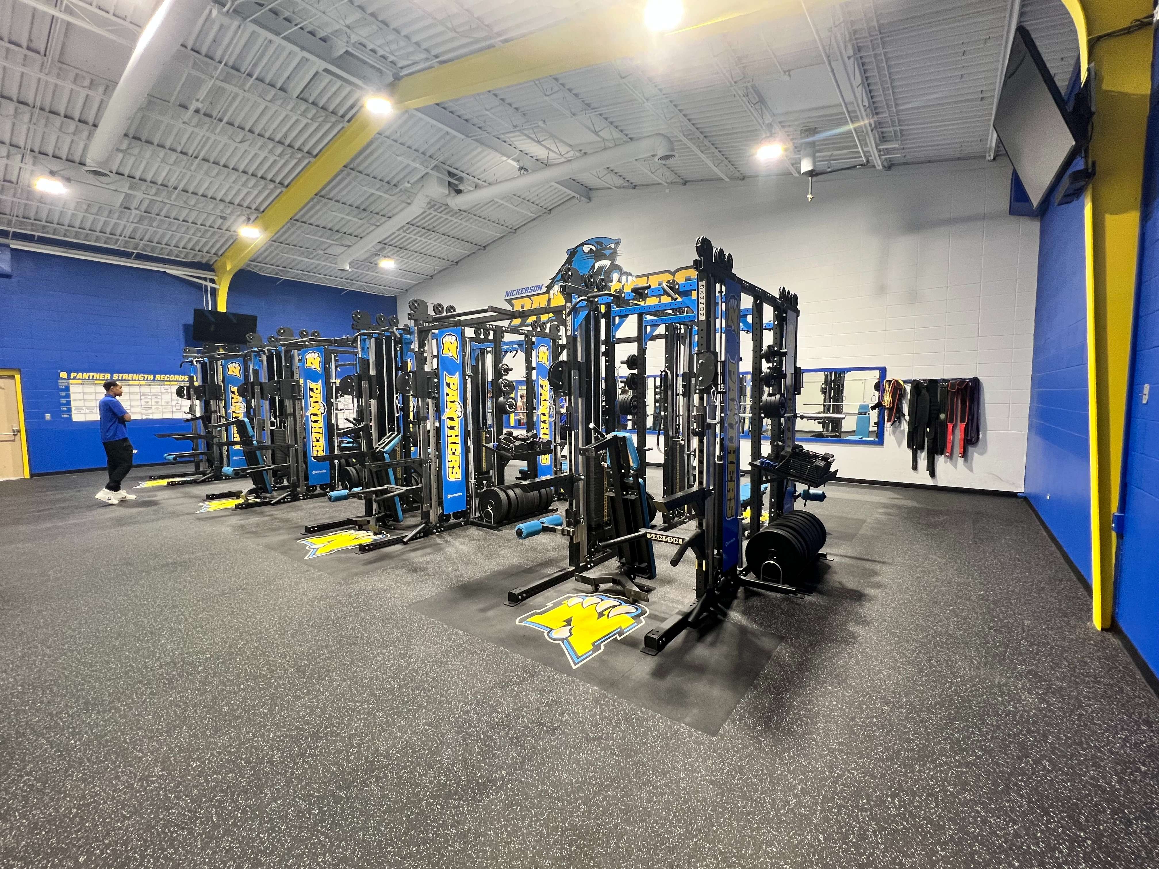Nickerson High School showcased its new weight room during a ribbon-cutting ceremony on Thursday, Oct. 2, 2025. The renovated facility features updated equipment and school branding to support student-athletes. (Hutch Post Photo/Sean Boston)