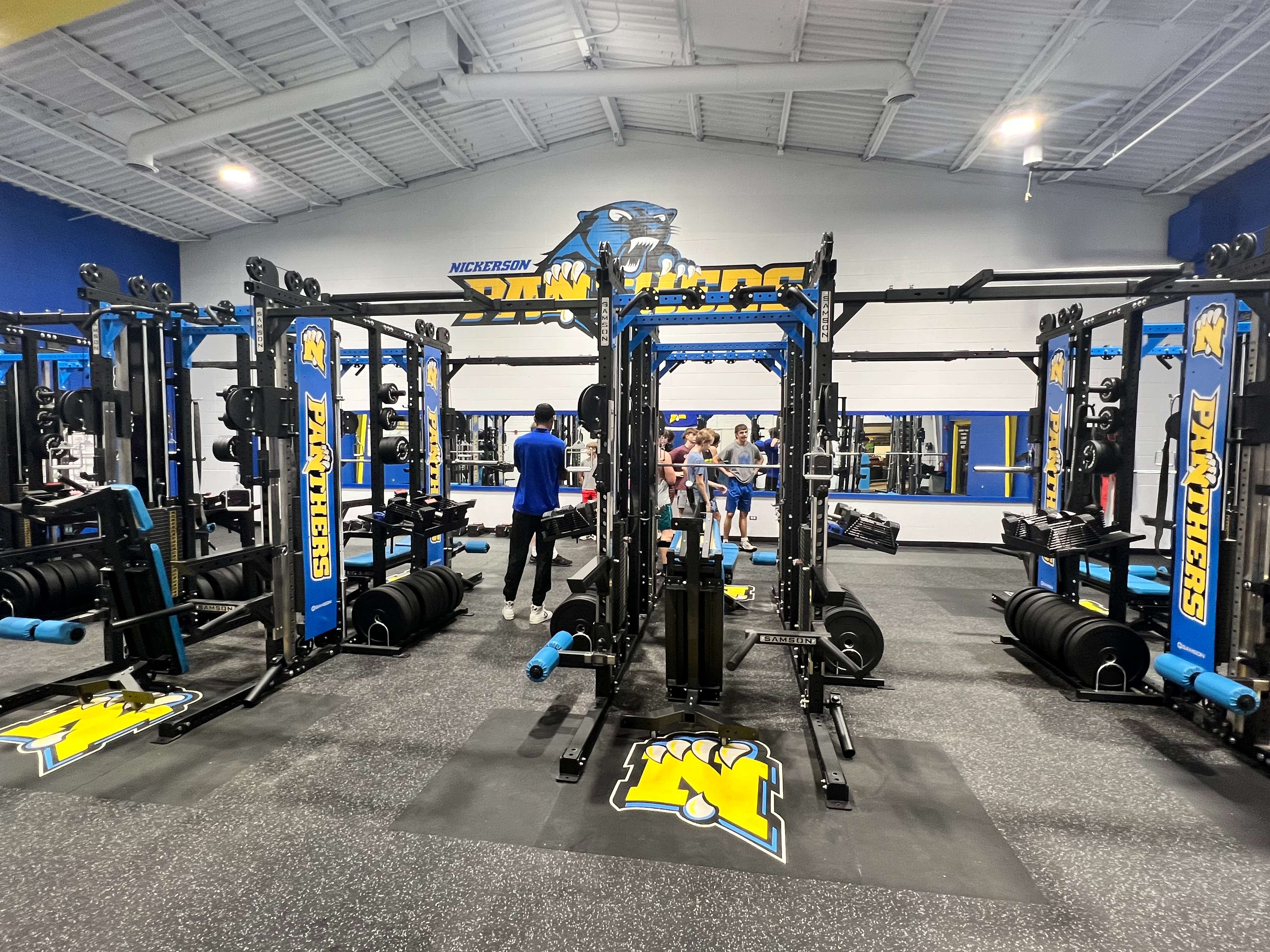 Nickerson High School showcased its new weight room during a ribbon-cutting ceremony on Thursday, Oct. 2, 2025. The renovated facility features updated equipment and school branding to support student-athletes. (Hutch Post Photo/Sean Boston)
