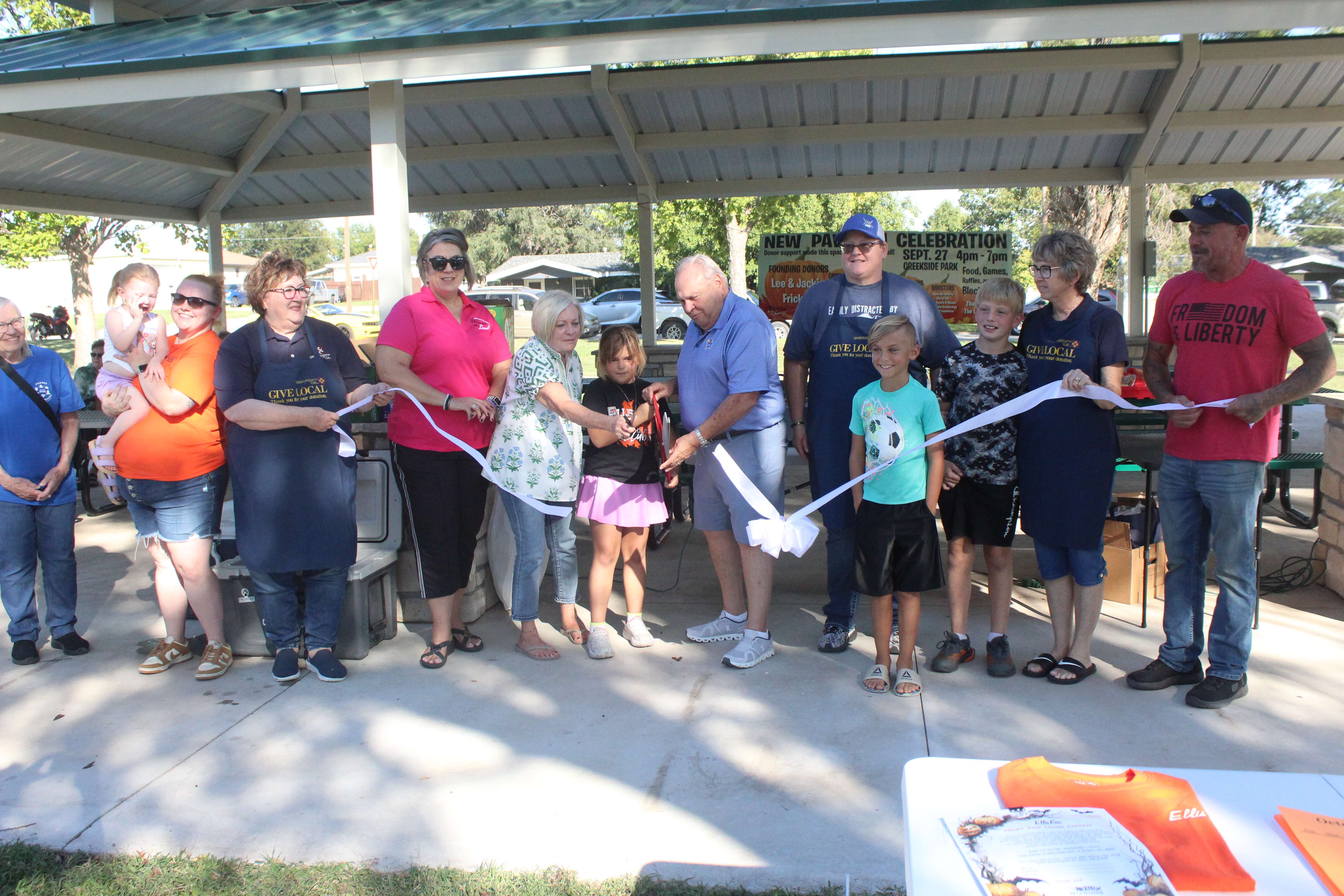 The ribbon cutting of the new shelter at Creekside Park in Ellis on Sept. 28. Photo by Cristina Janney/Hays Post