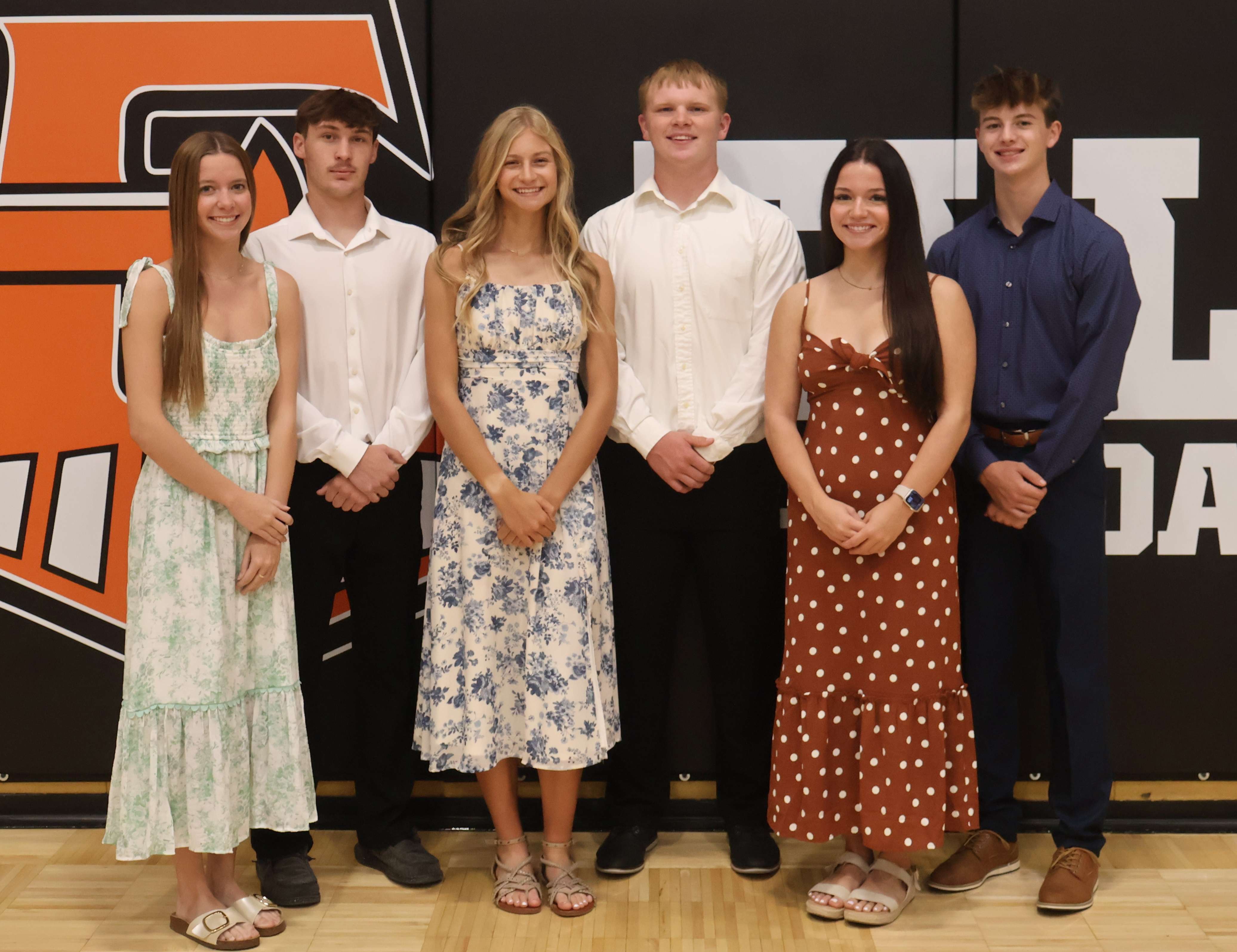 2025 Ellis High School Homecoming Royalty members (pictured L to R):&nbsp;Sienna Schmidt, daughter of Dick and Shannon Schmidt;&nbsp;Tracyn Bollig, son of Preston and Annie Bollig; Avery Boydston, daughter of Monte and Deidre Boydston; Carson Schartz, son of Jake and Jennifer Schartz; Raegan Jimenez, daughter of Javi and Jessica Jimenez; and Jaren Frickey, son of Brian and Michelle Frickey.