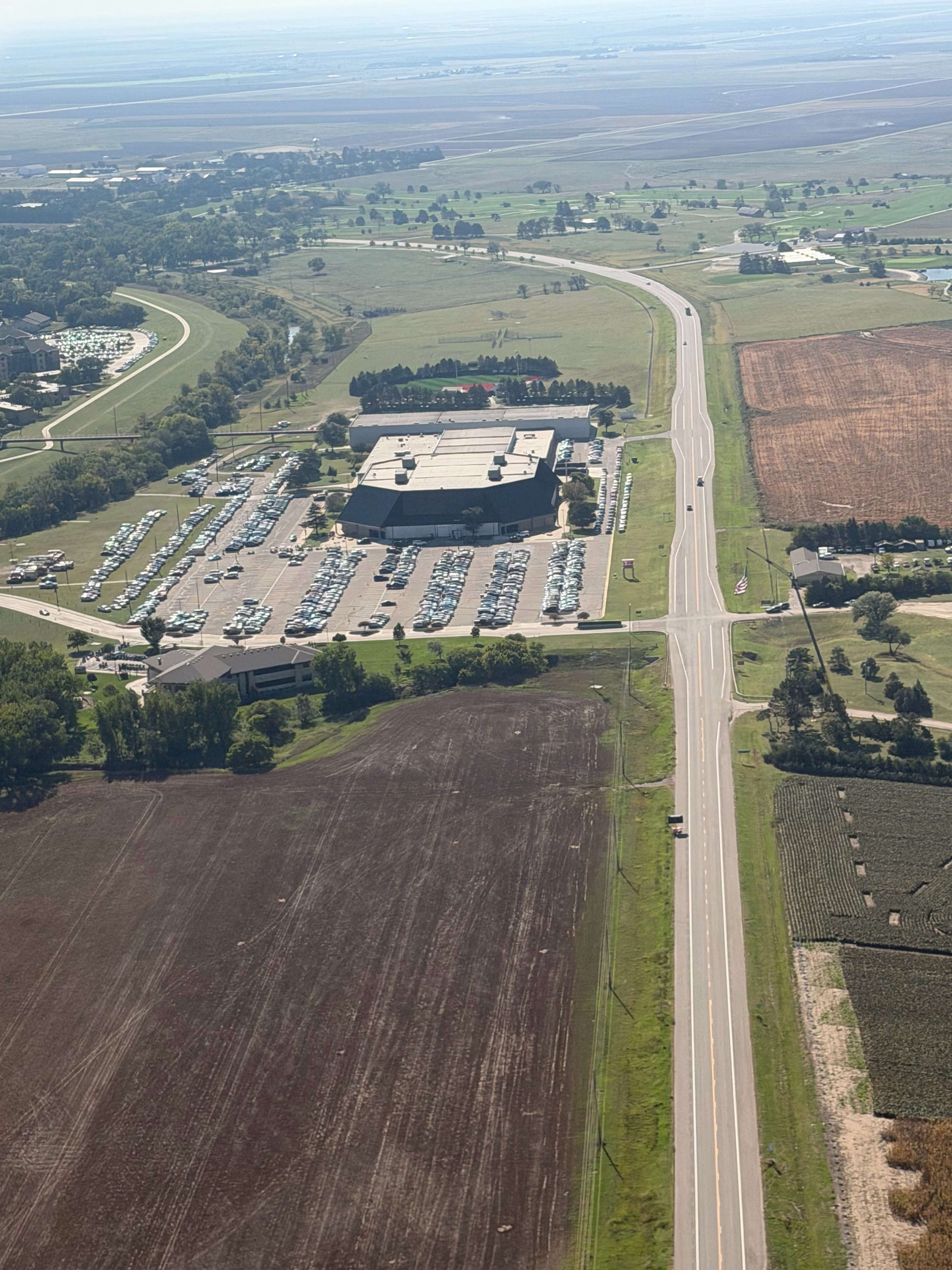 Aerial photos of the crowd gathered for Sgt. Scott Heimann's funeral earlier today at Gross Memorial Coliseum. Photos courtesy of Gary Shorman
