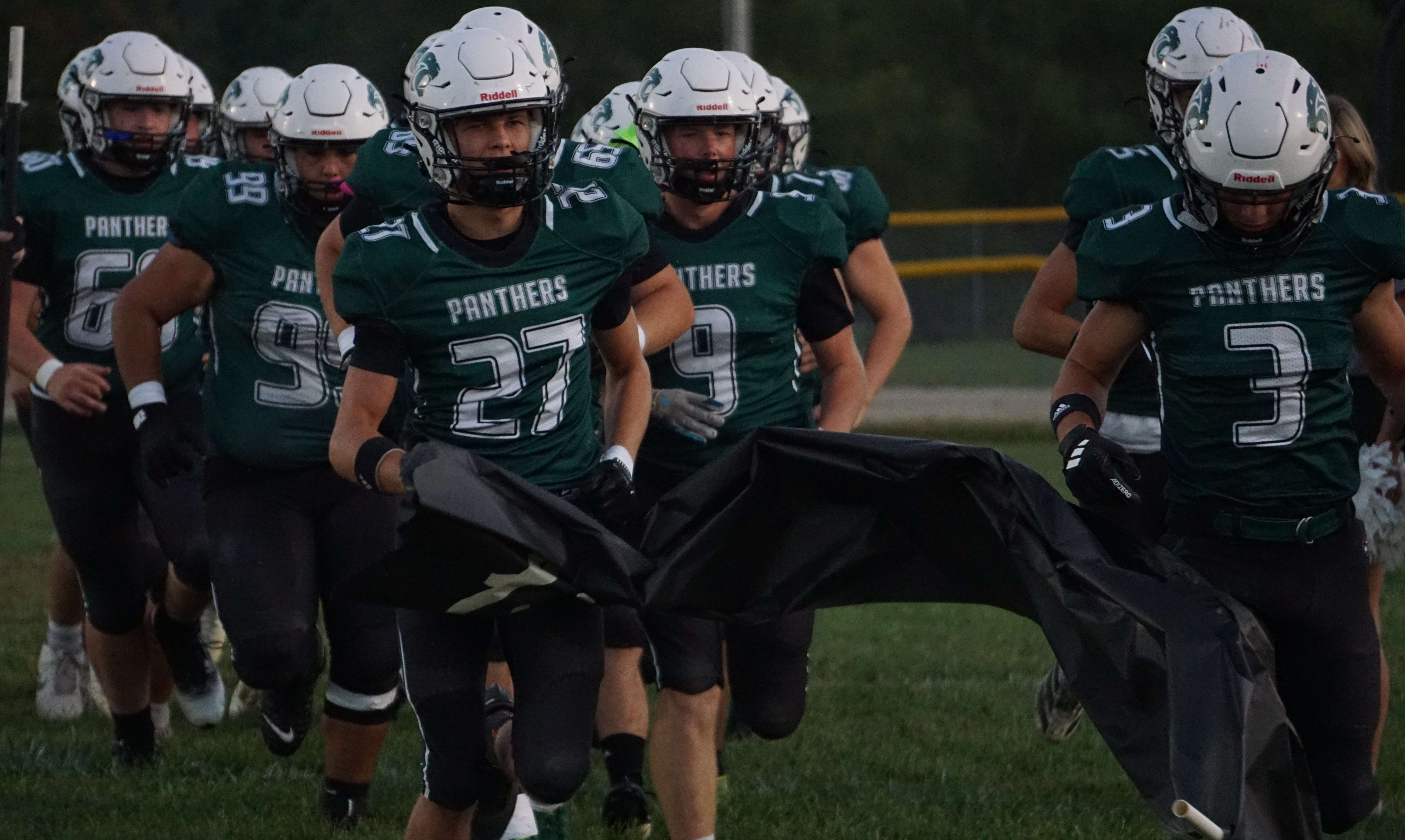 The Pattonsburg Panthers take the field ahead of their matchup against King City/ Photo by Matt Pike