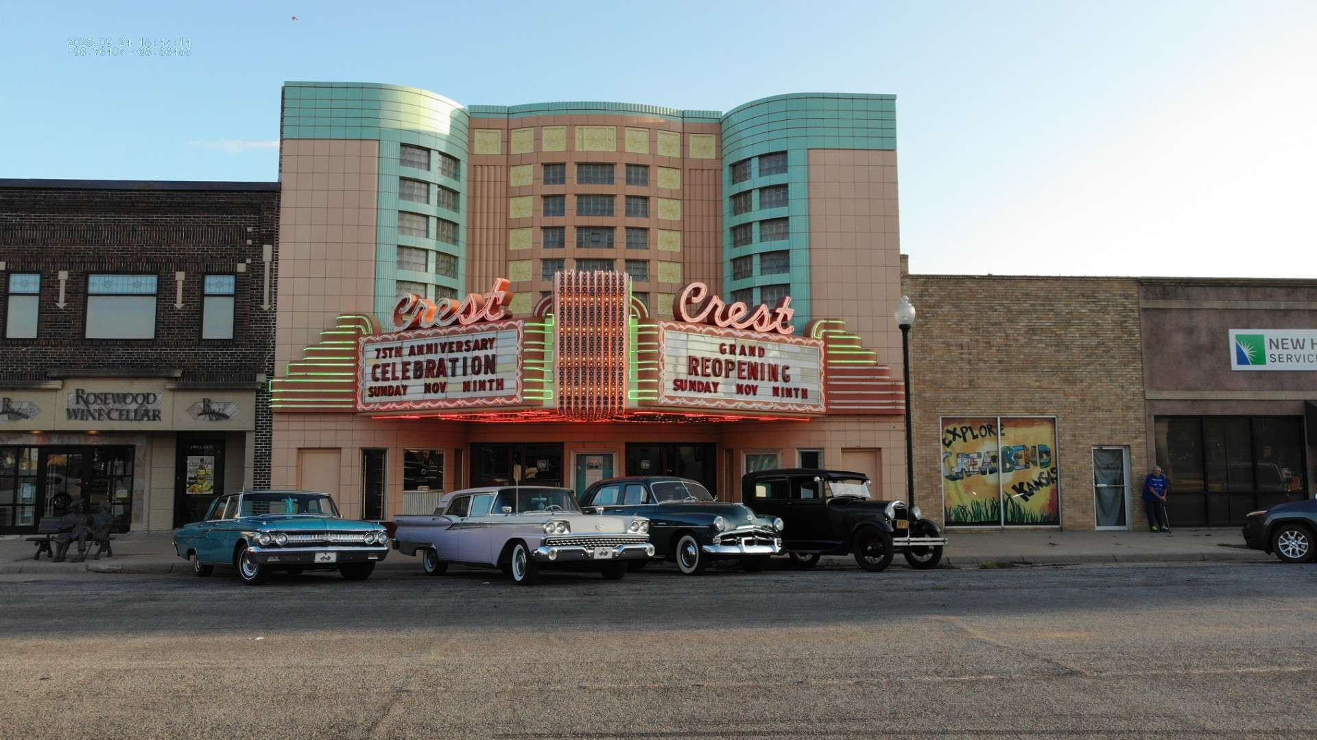 Great Bend's Crest Theater. (photo by Great Bend Fire and EMS)