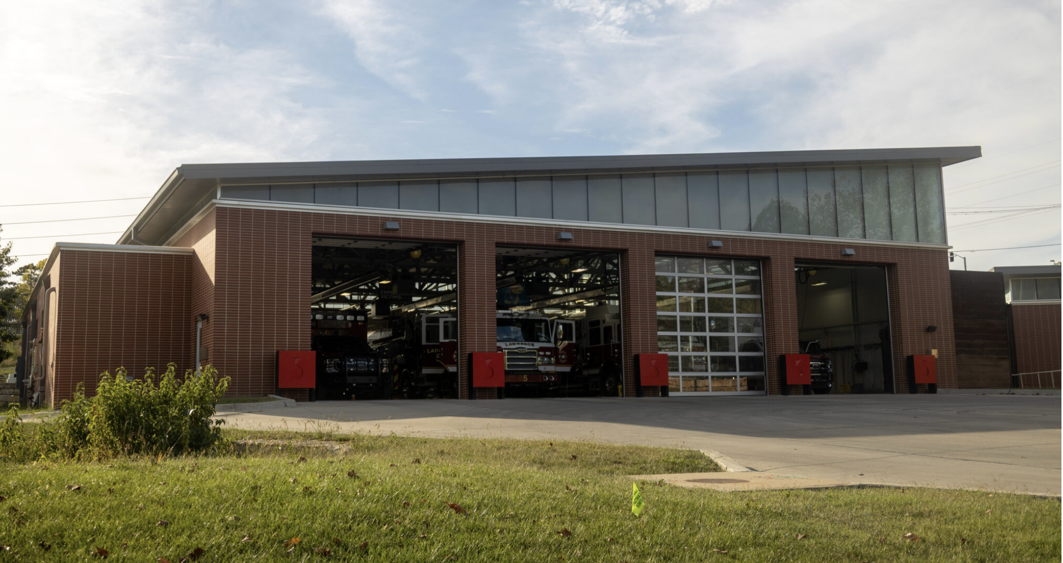  Lawrence Station 5 is among fire departments across the state facing budget cuts, leading to potentially longer response times. (Maya Smith for Kansas Reflector)