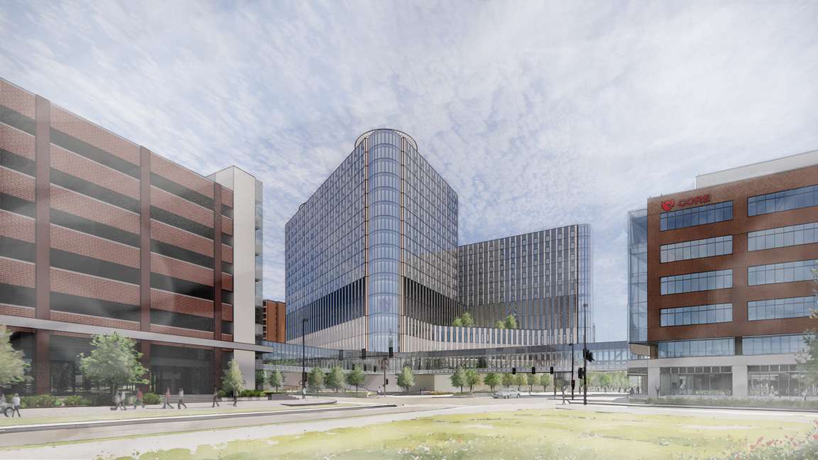 renderings of the Project Health facility, by HDR Inc.
