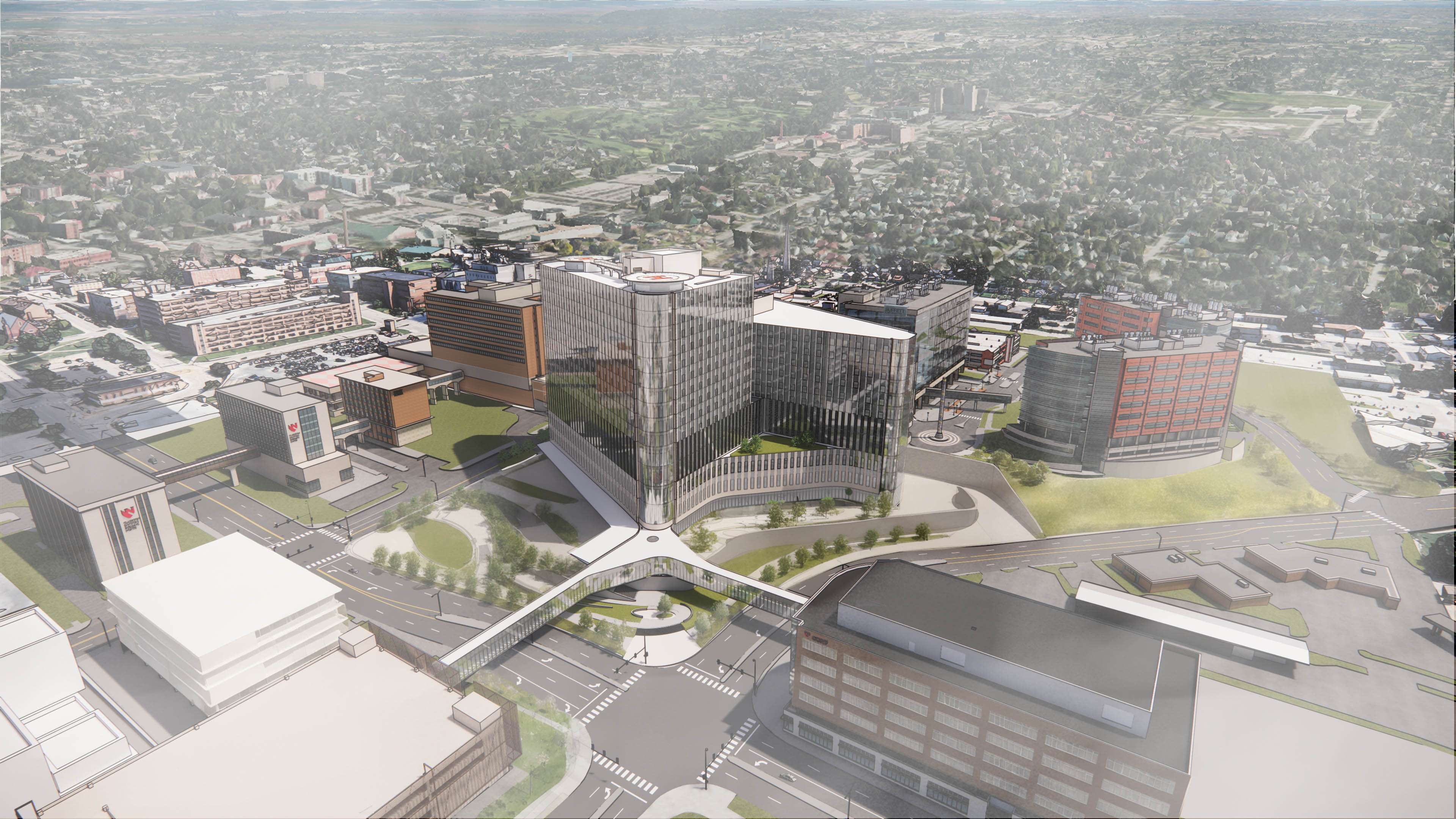 renderings of the Project Health facility, by HDR Inc.