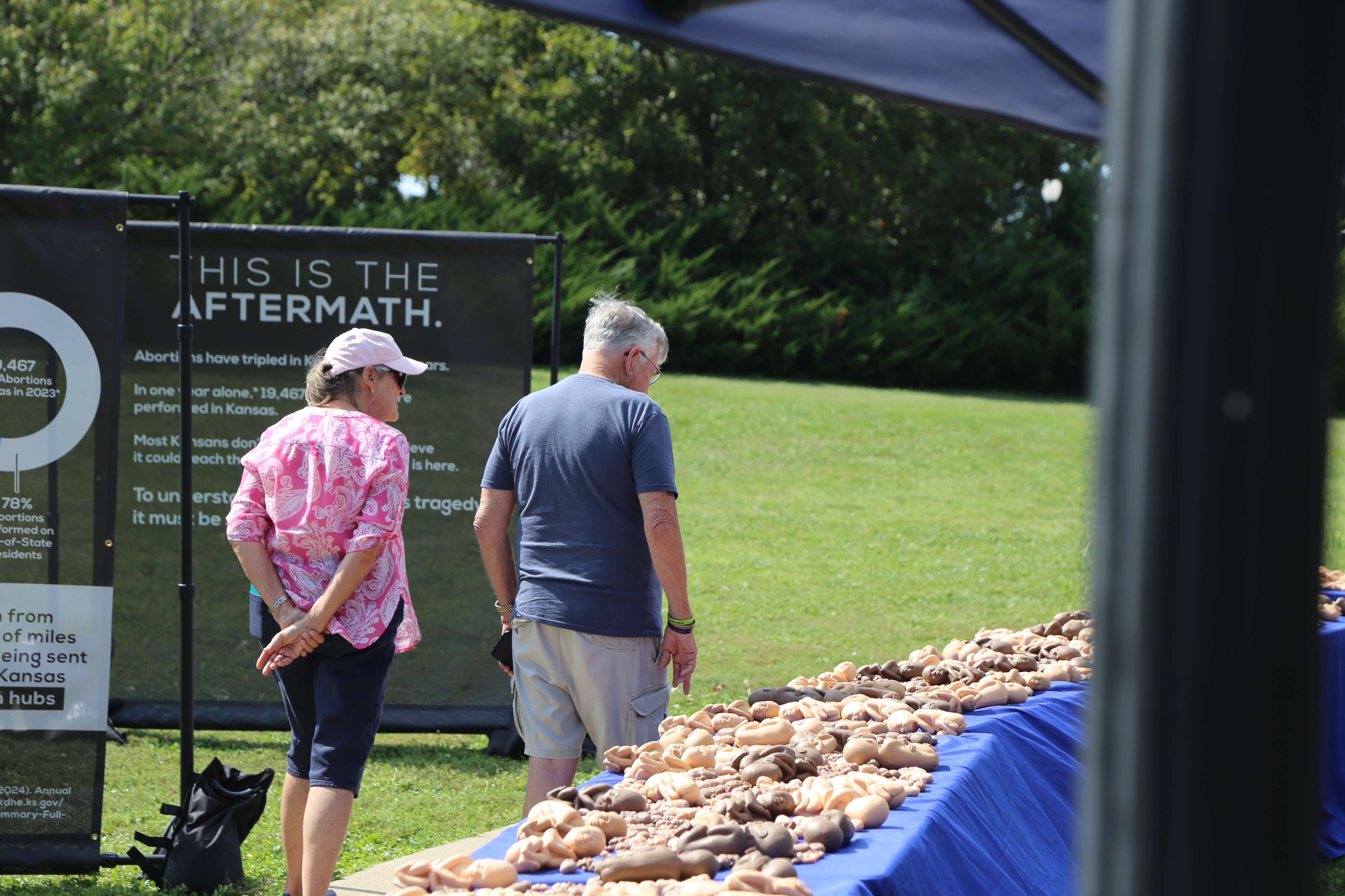 Kansans for Life "AFTERMATH" traveling memorial tour at Jerry Ivey Memorial Park on Friday, October 3. Photo by Mackenzie Ayers