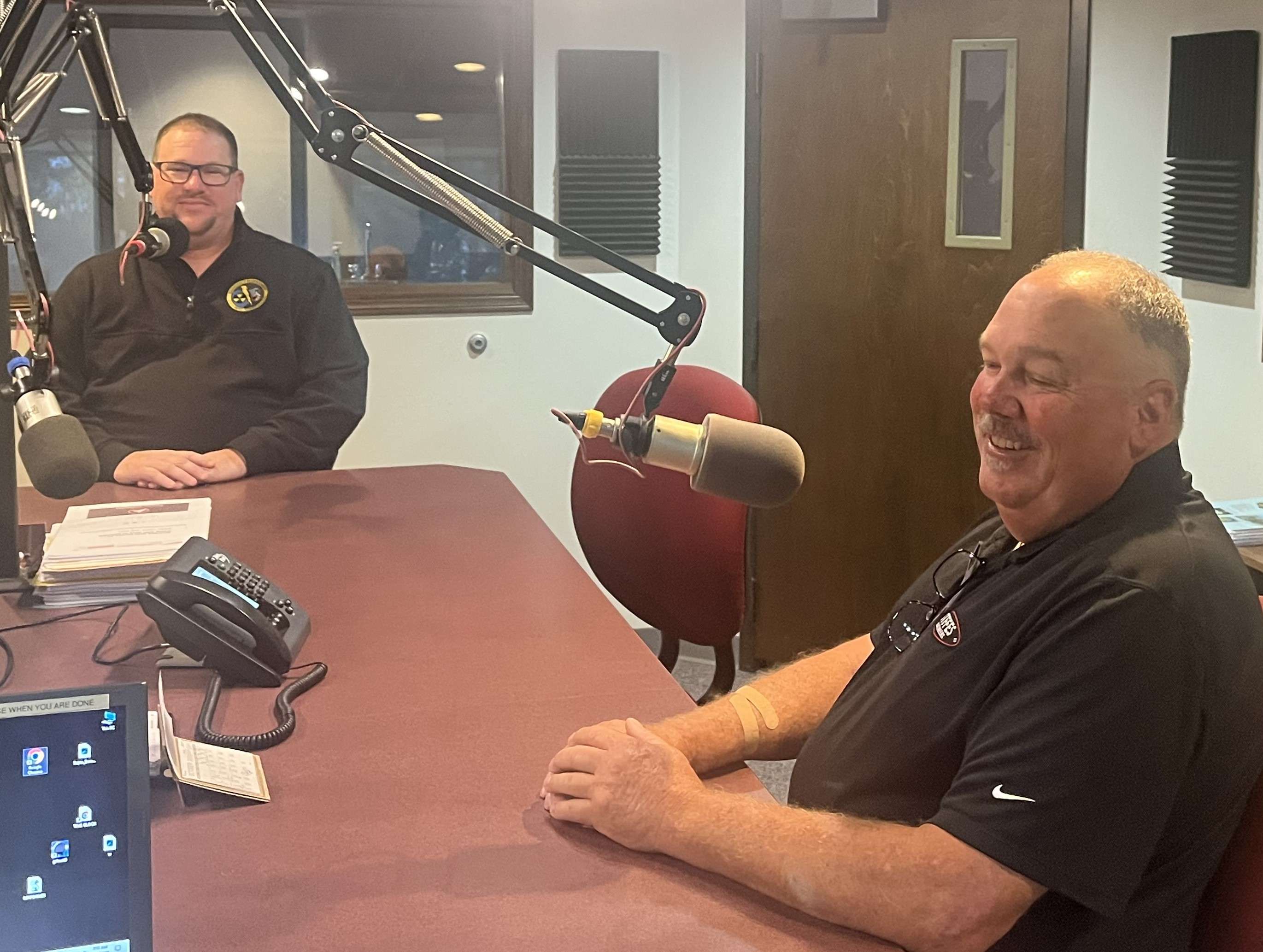 Travis Vogt (L), Reno County Fire Administrator and Dave Yoder, Fire Chief for Reno County Fire District 8.