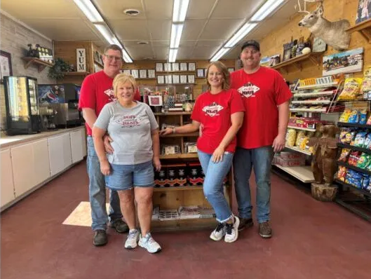 Pictured: Dennis Shaardt, wife Kim, daughter Courtney Shreve, and her husband Seth operate Den's Country Meats in Table Rock as a family-owned business. (Courtesy photo)